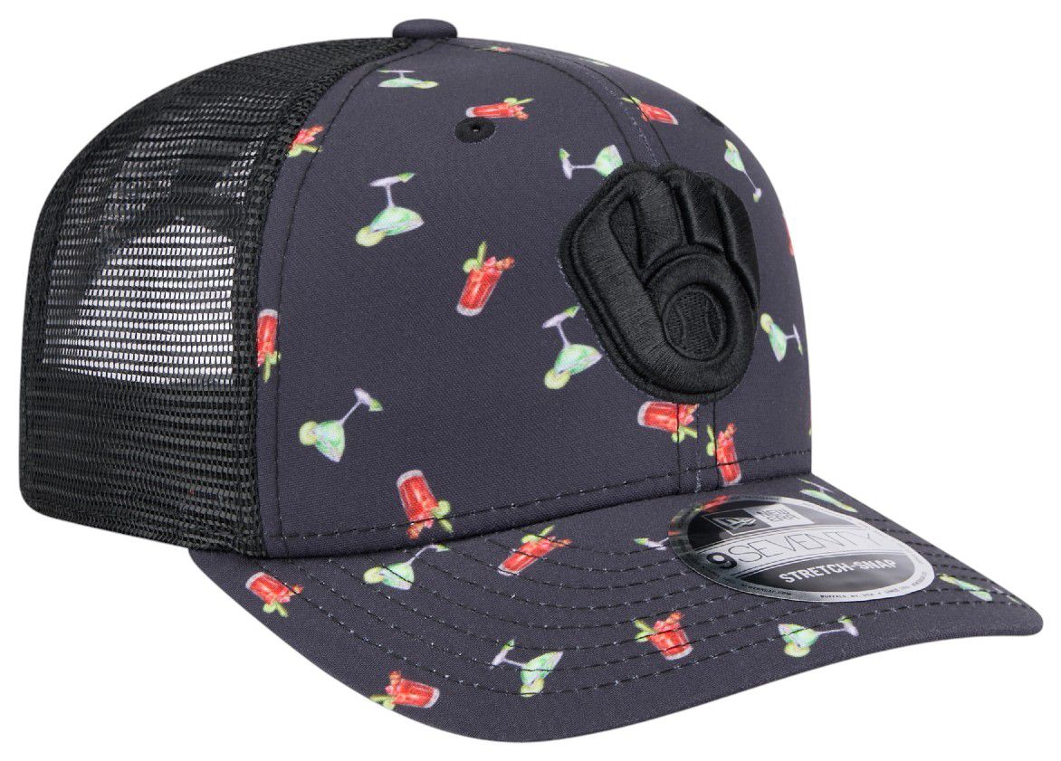 New Era Adult Milwaukee Brewers Black Pattern 9Seventy Adjustable Hat product image