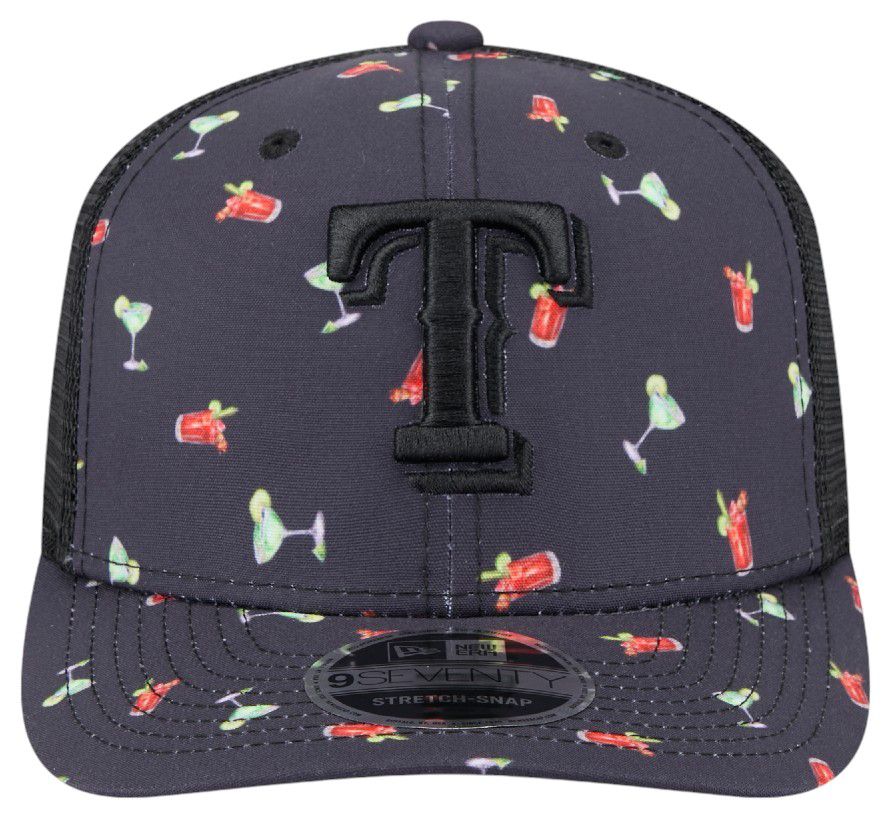 New Era Adult Texas Rangers Black Pattern 9Seventy Adjustable Hat product image