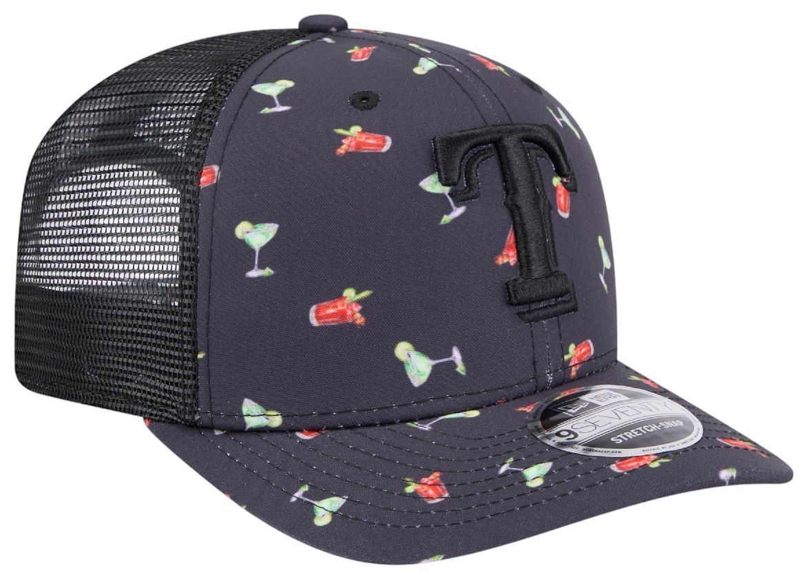 New Era Adult Texas Rangers Black Pattern 9Seventy Adjustable Hat product image