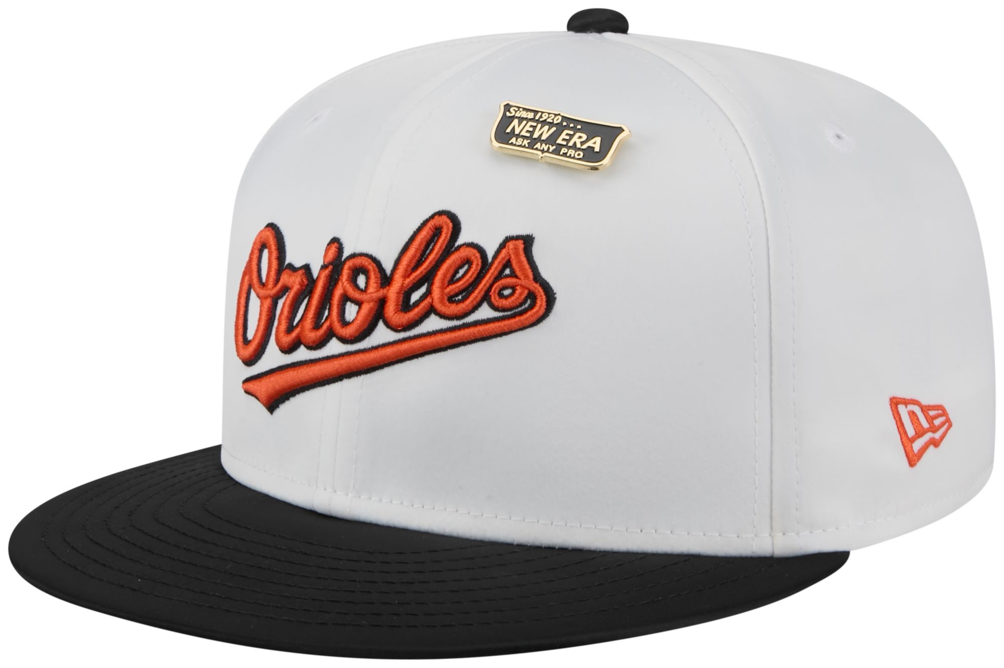 New Era Adult Baltimore Orioles White Satin 59Fifty Fitted Hat product image