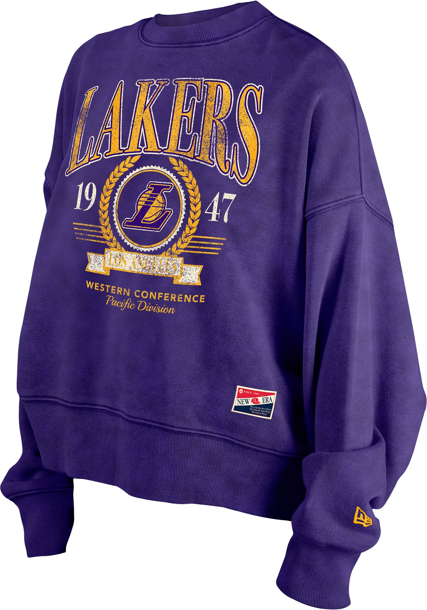 New Era Women's Los Angeles Lakers Purple Washed 1933 Crewneck Sweatshirt product image