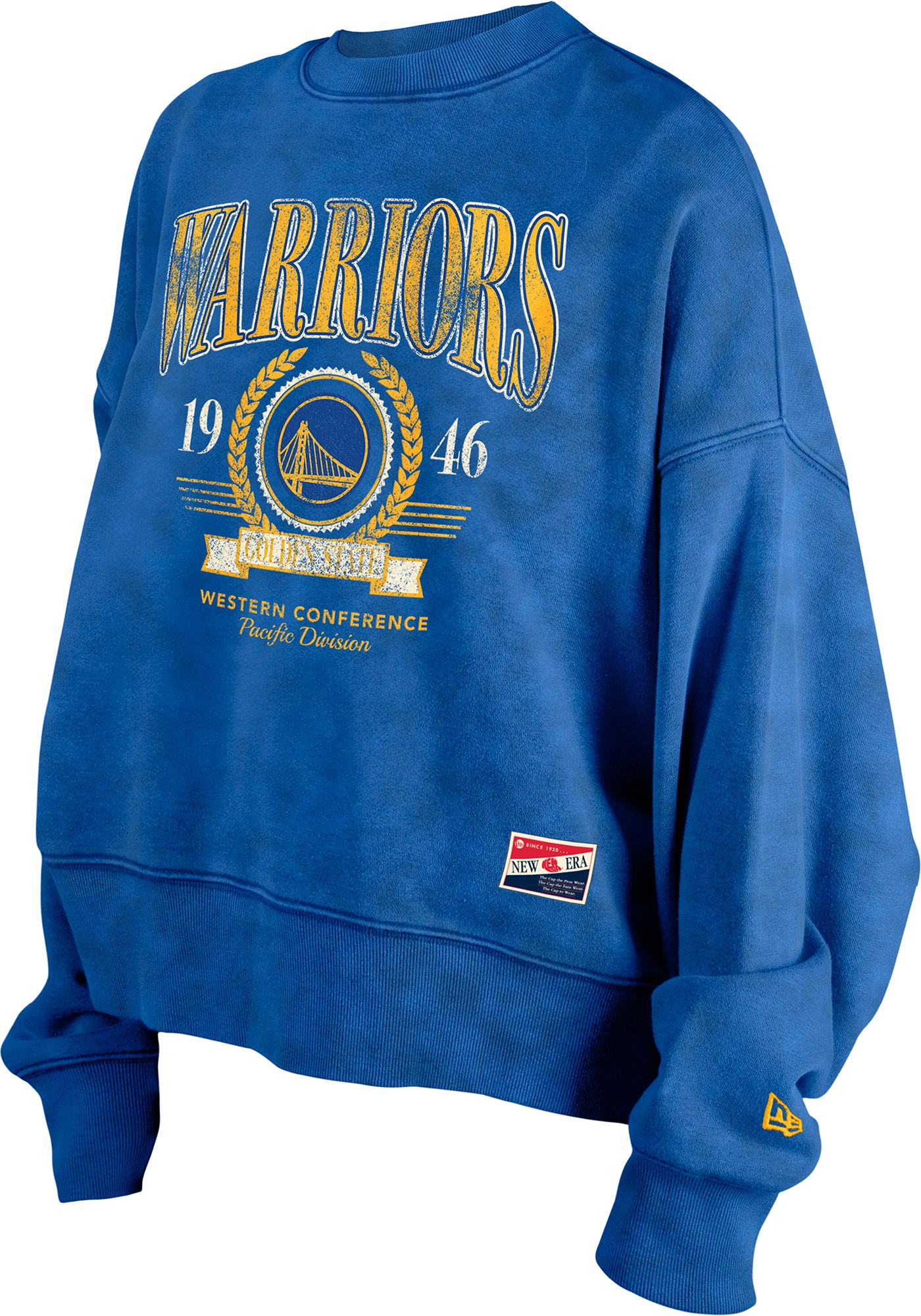 New Era Women's Golden State Warriors Blue Washed 1933 Crewneck Sweatshirt product image