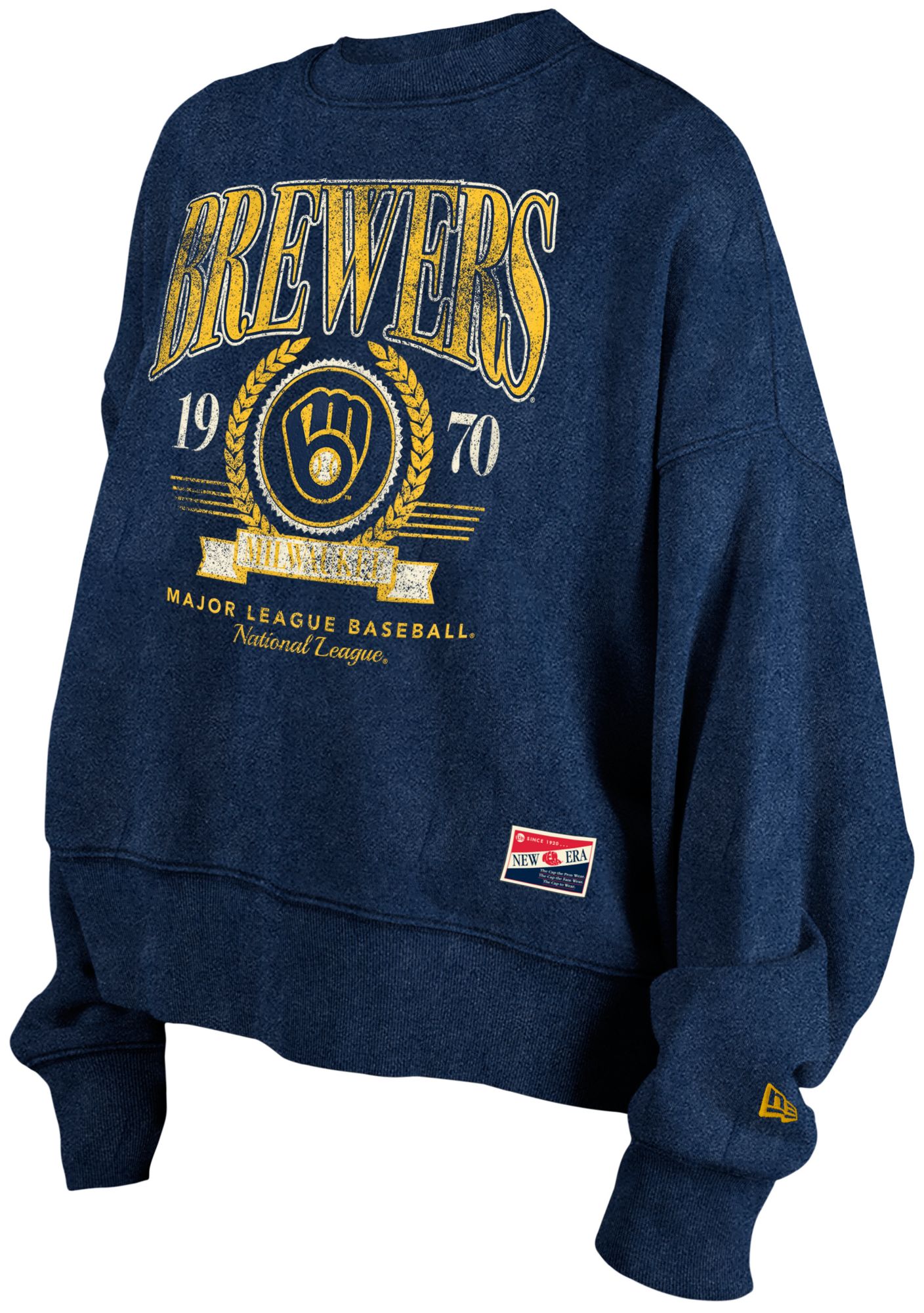 New Era Women's Milwaukee Brewers Navy Throwback Sweatshirt product image
