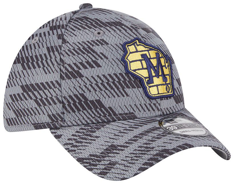 New Era Adult Milwaukee Brewers Clubhouse Grey 39Thirty Stretch Fit Hat product image