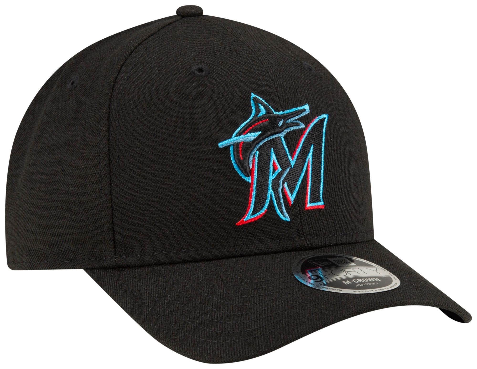 New Era Adult Miami Marlins Black Player Replica 9Forty Adjustable Hat product image