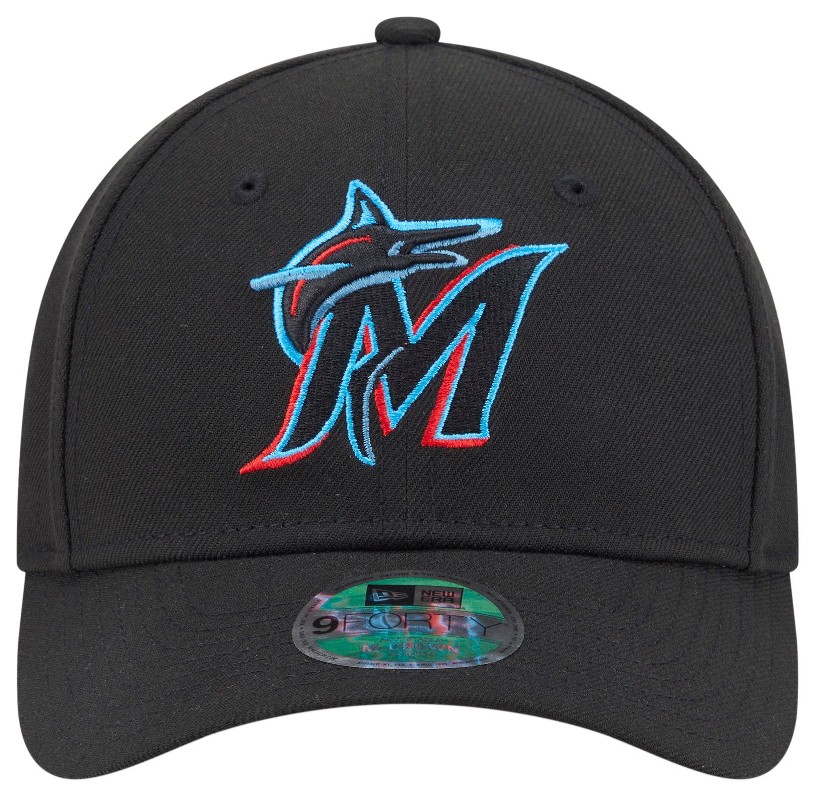 New Era Youth Miami Marlins Black Logo 9Forty Adjustable Hat product image