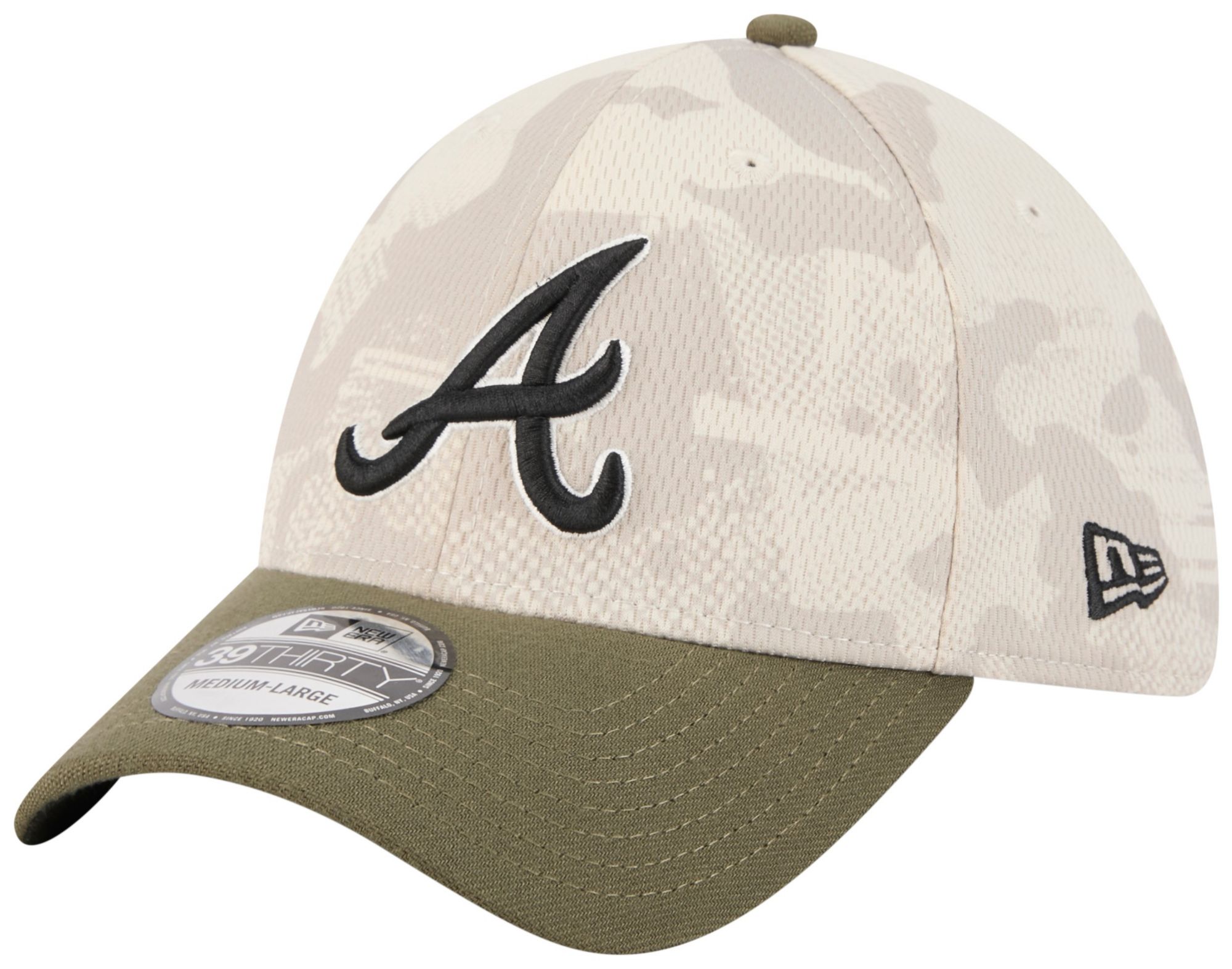 New Era Adult Atlanta Braves Khaki Armed Forces Day 2025 39Thirty Stretch Fit Hat product image