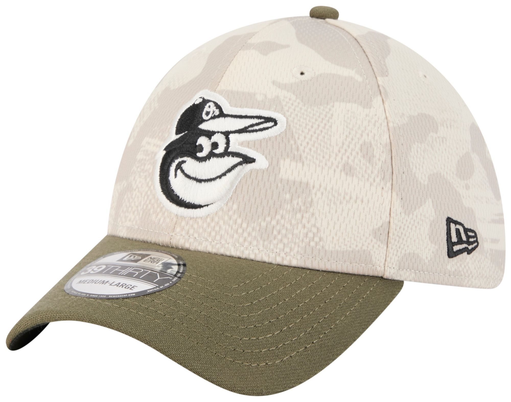 New Era Adult Baltimore Orioles Khaki Armed Forces Day 2025 39Thirty Stretch Fit Hat product image