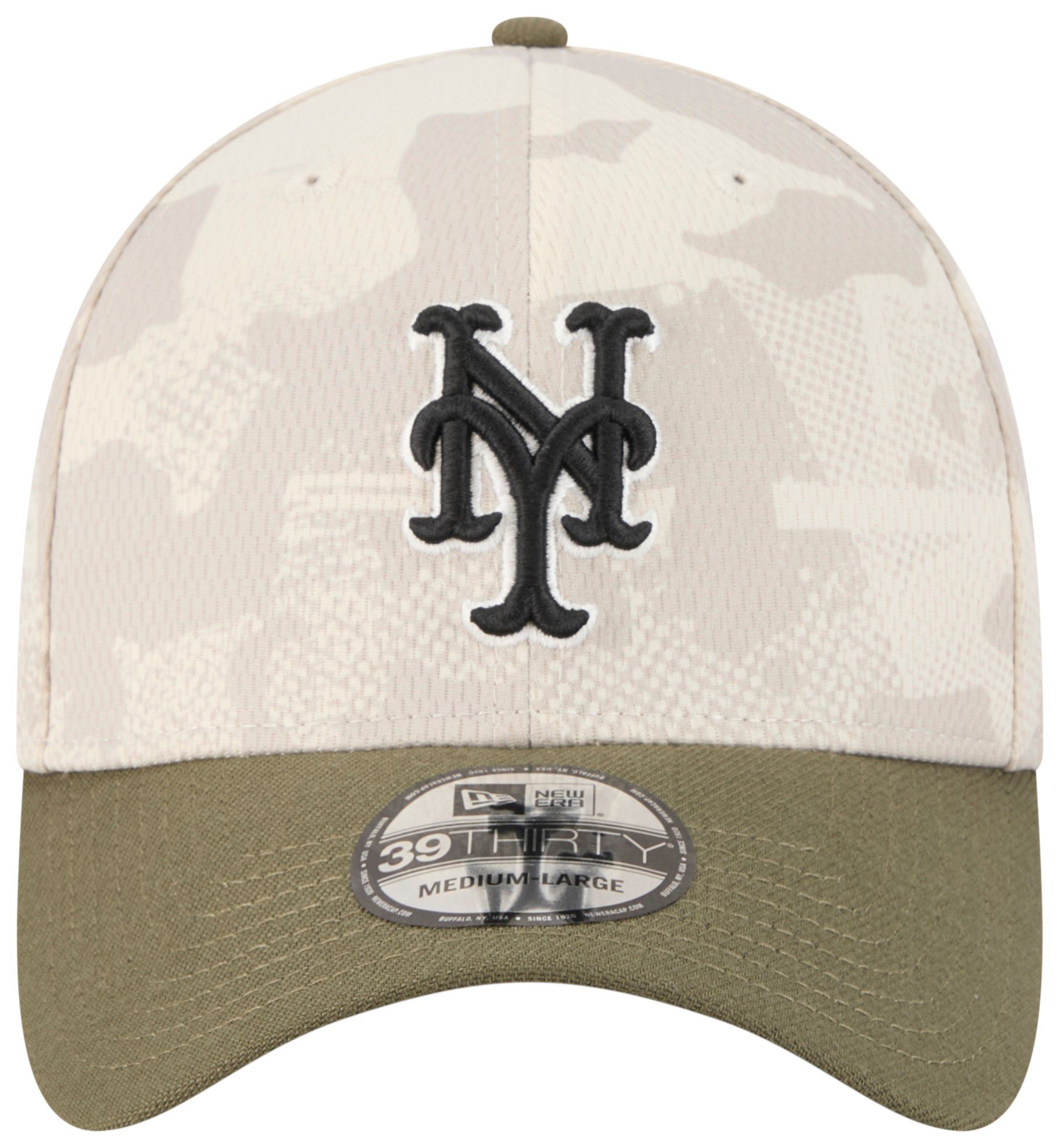 New Era Adult New York Mets Khaki Armed Forces Day 2025 39Thirty Stretch Fit Hat product image