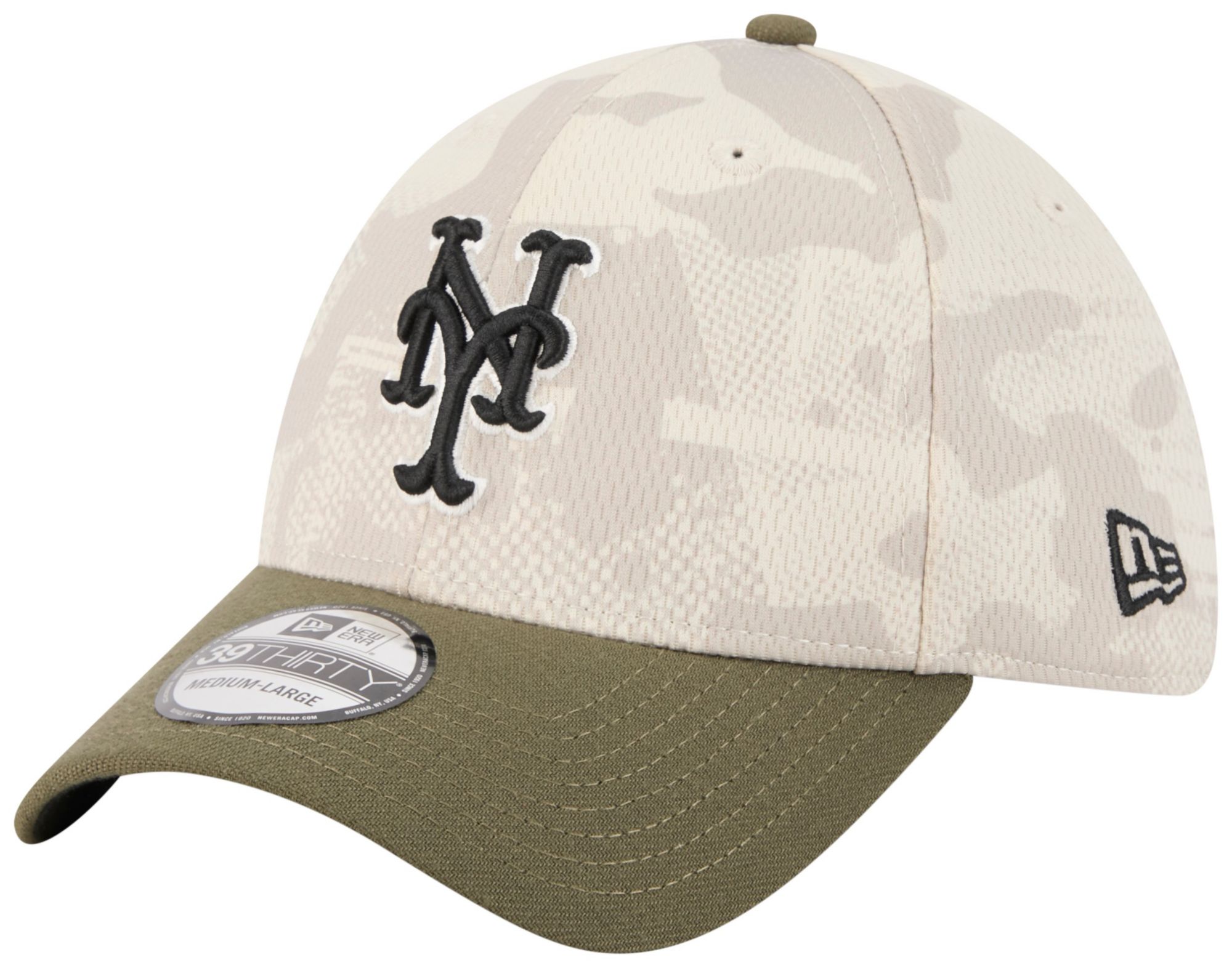 New Era Adult New York Mets Khaki Armed Forces Day 2025 39Thirty Stretch Fit Hat product image