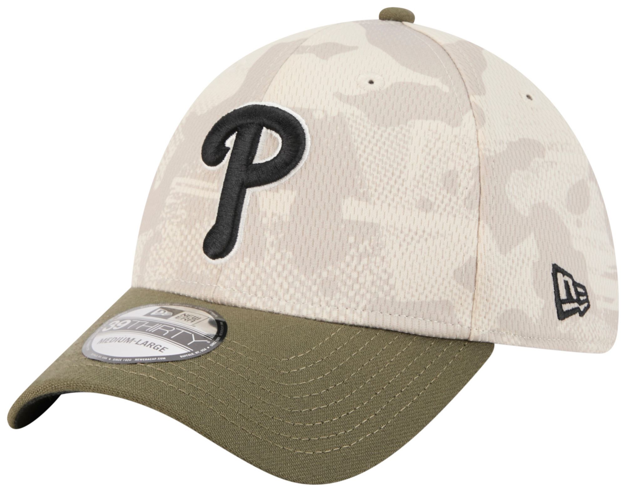 New Era Adult Philadelphia Phillies Khaki Armed Forces Day 2025 39Thirty Stretch Fit Hat product image