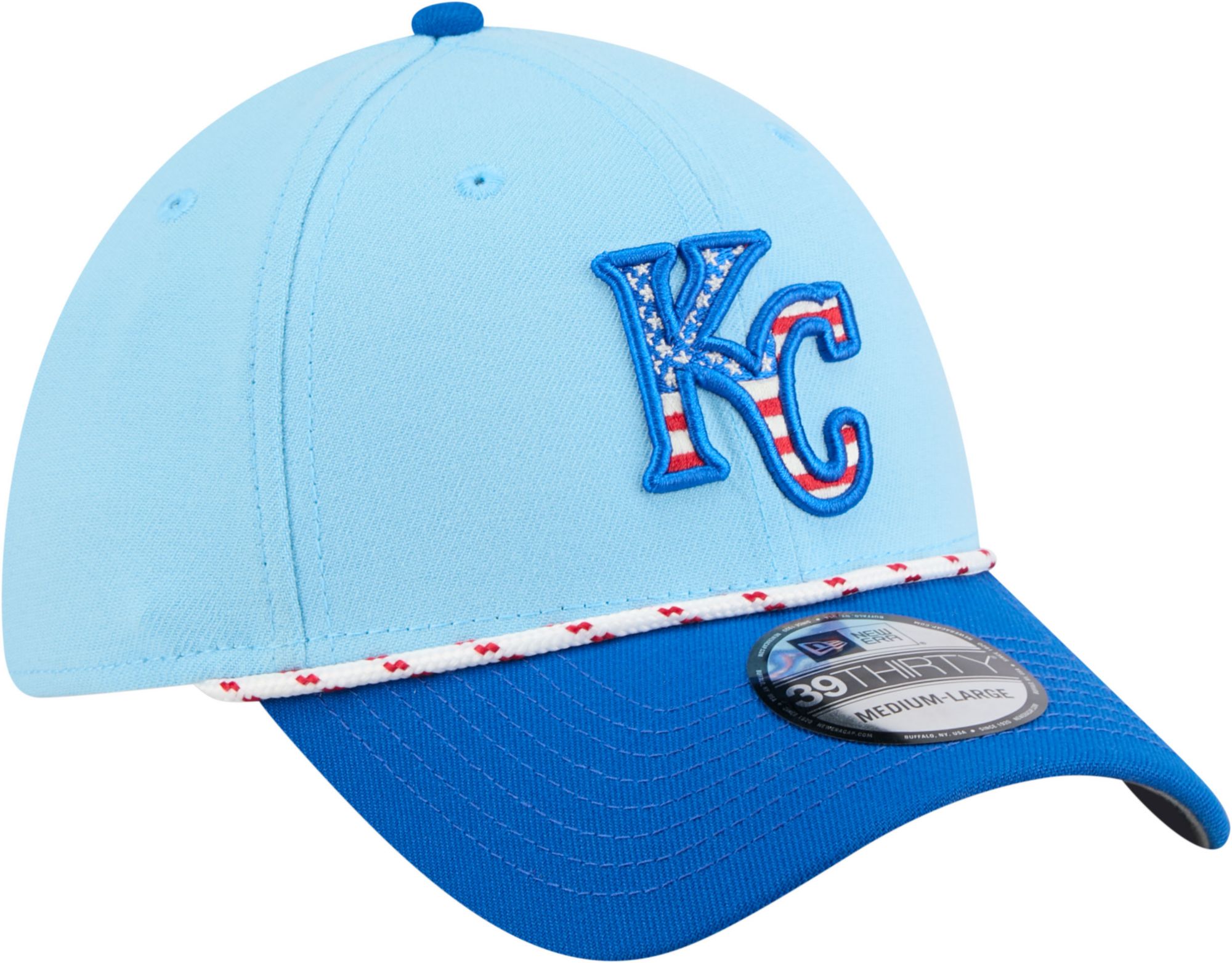New Era Adult Kansas City Royals Fourth of July 2025 Light Blue 39Thirty Stretch Fit Hat product image
