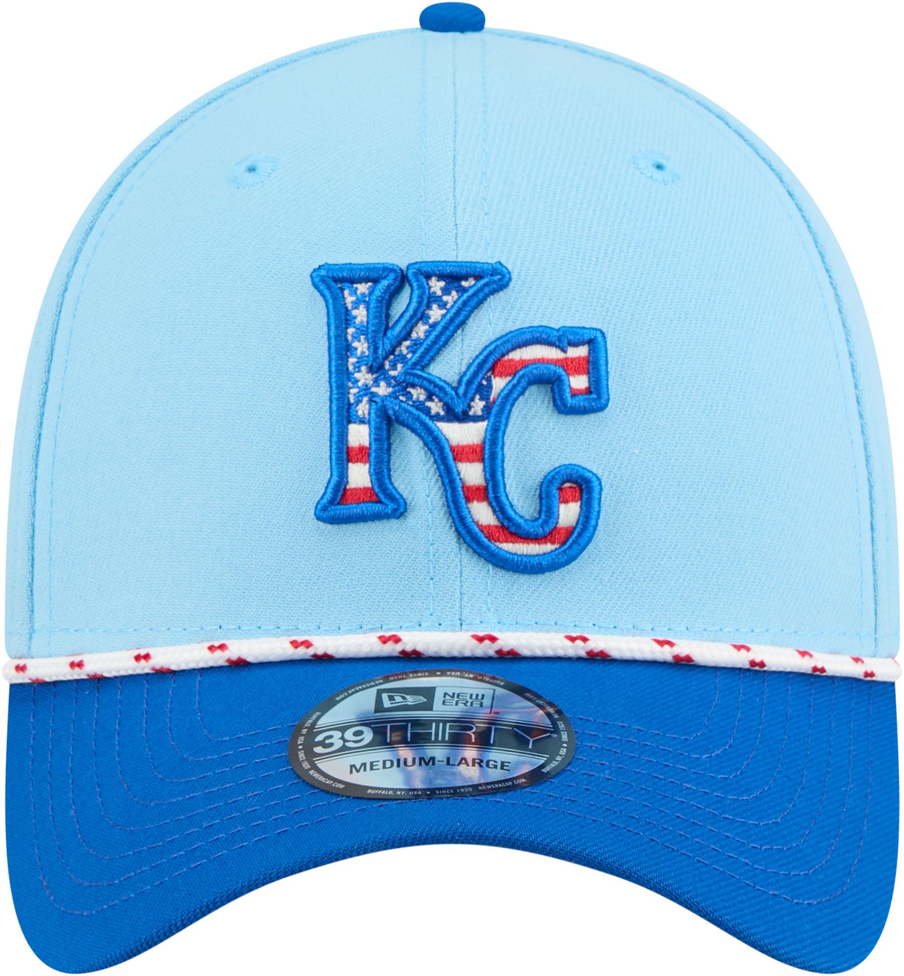 New Era Adult Kansas City Royals Fourth of July 2025 Light Blue 39Thirty Stretch Fit Hat product image