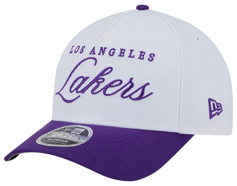 New Era Adult Los Angeles Lakers 2025 NBA Draft White 9Forty Adjustable Hat product image