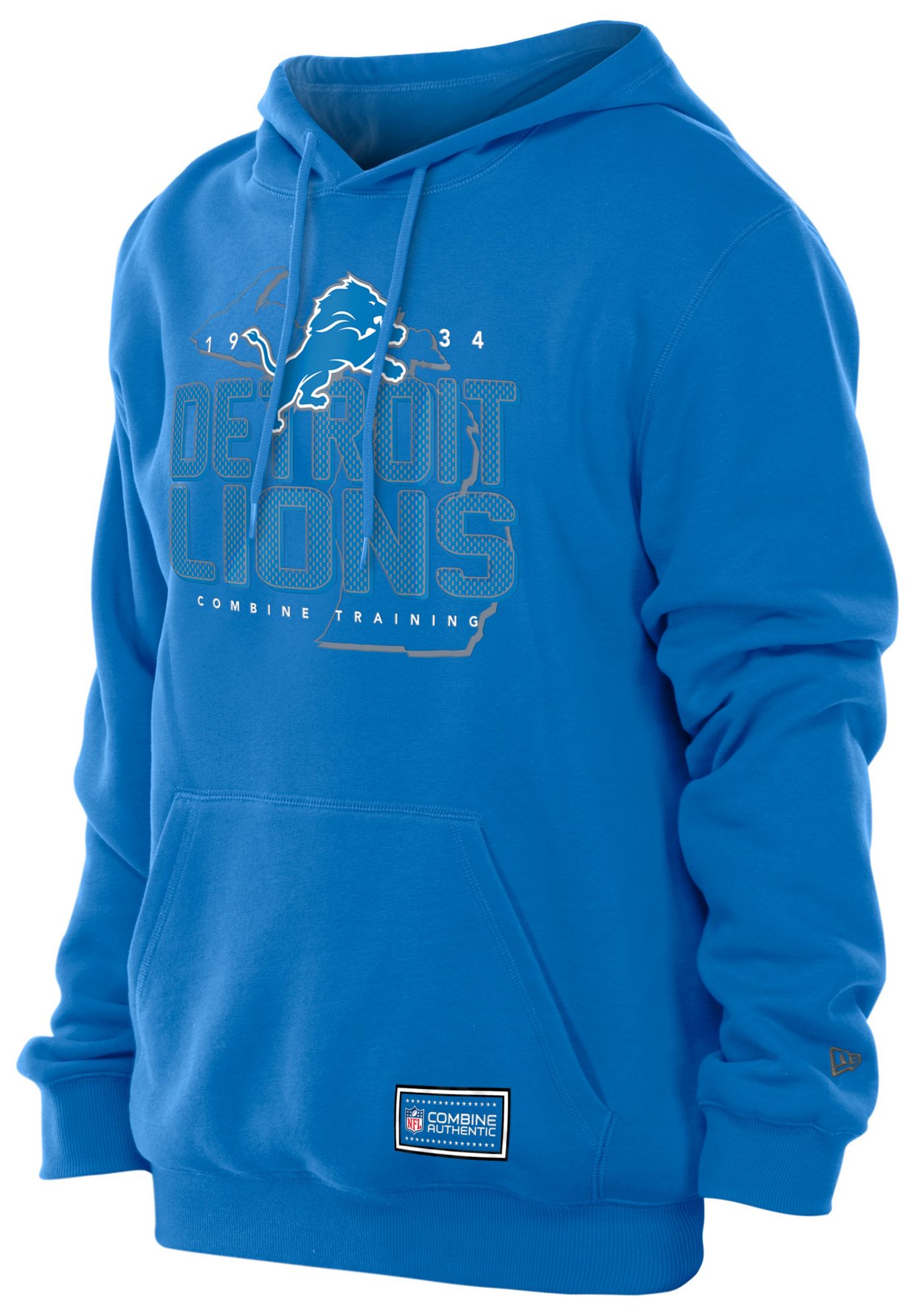 New Era Men's Detroit Lions Medium Blue Combine State Pullover Hoodie product image