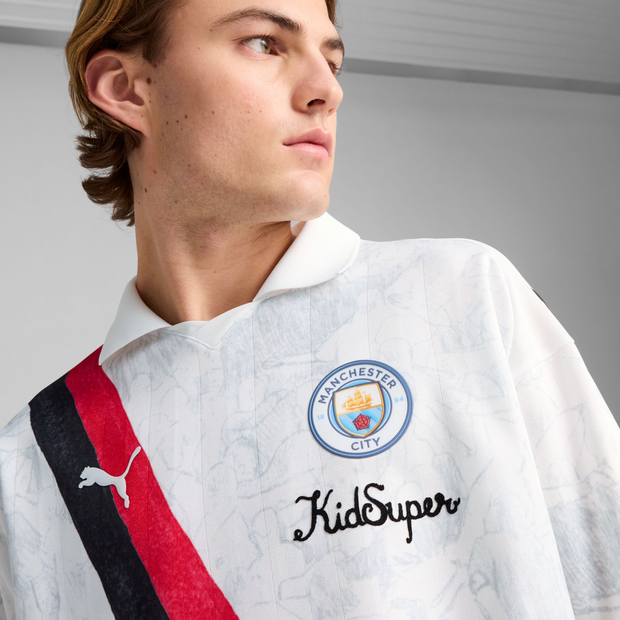 PUMA Adult Manchester City 2025 White KidSuper Home Replica Long Sleeve Jersey product image
