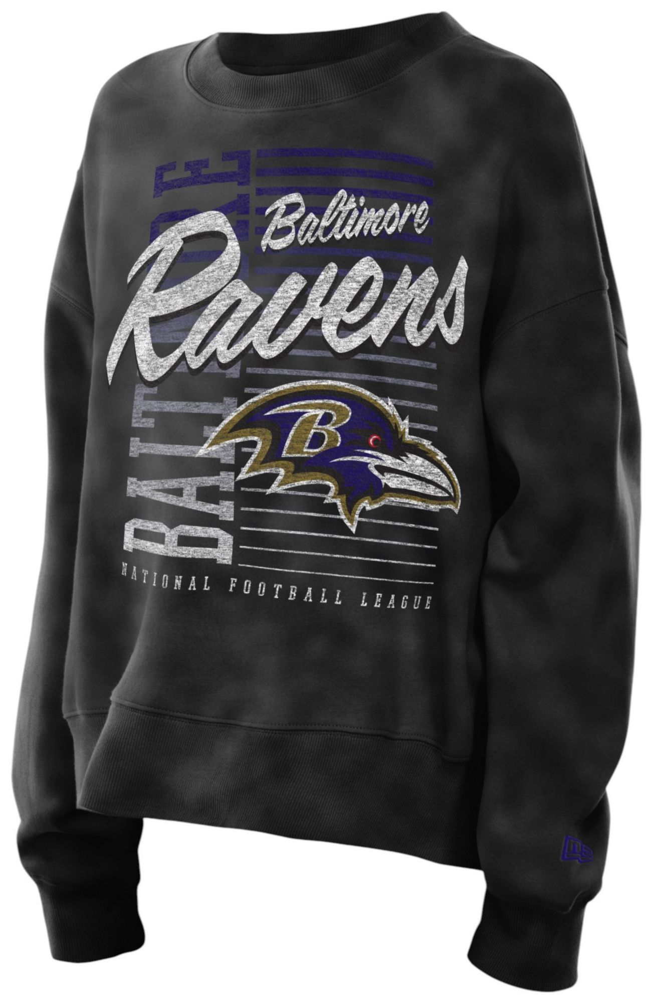 New Era Women's Baltimore Ravens Black Washed Crewneck Sweatshirt product image