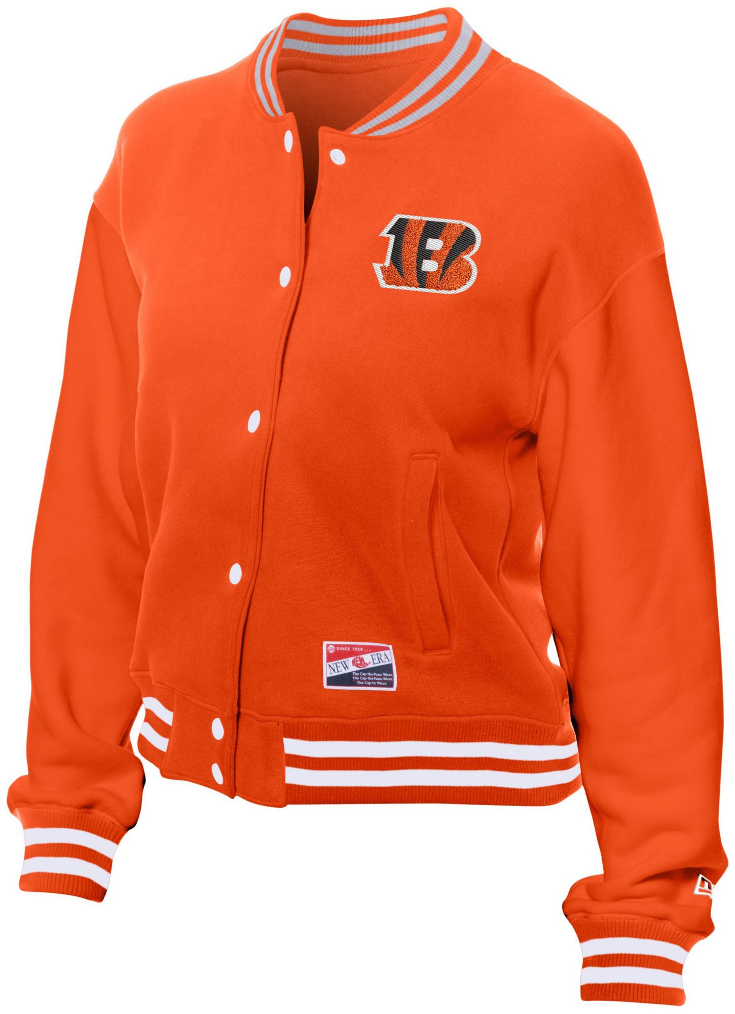 New Era Women's Cincinnati Bengals Orange Poly Snap Varsity Jacket product image