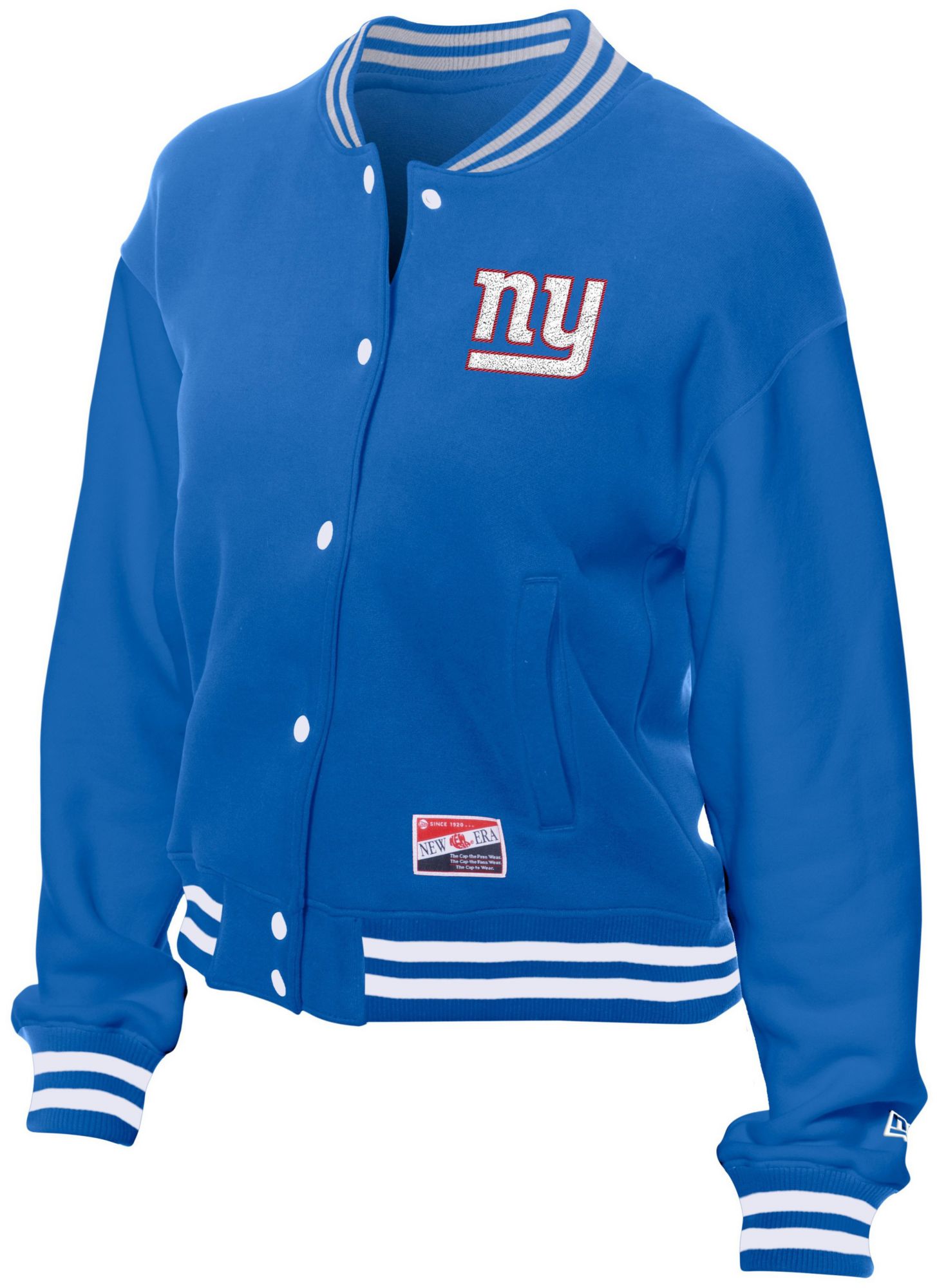 New Era Women's New York Giants Blue Poly Snap Varsity Jacket product image