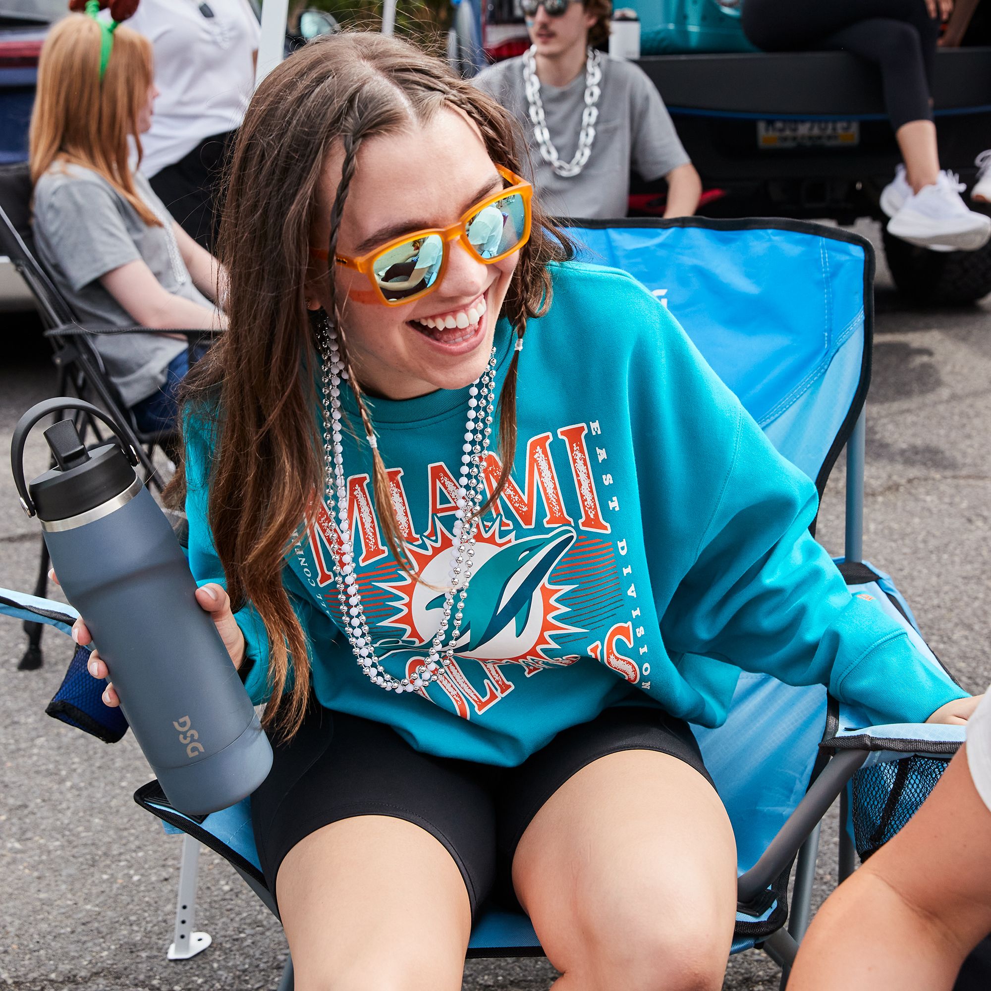 New Era Women's Miami Dolphins Turquoise Tech Crew Pullover Sweatshirt product image