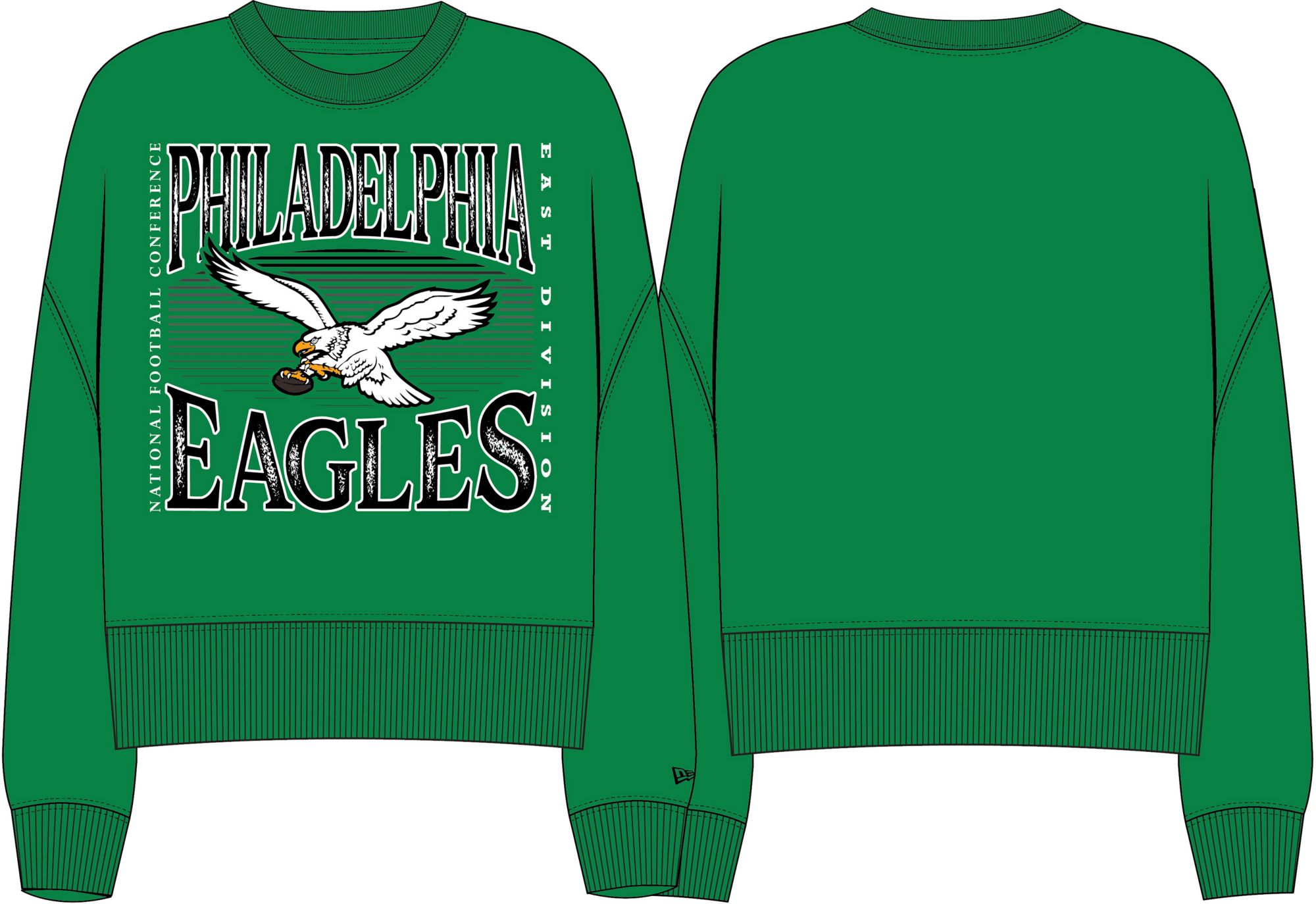 New Era Women's Philadelphia Eagles Green Tech Crew Pullover Sweatshirt product image