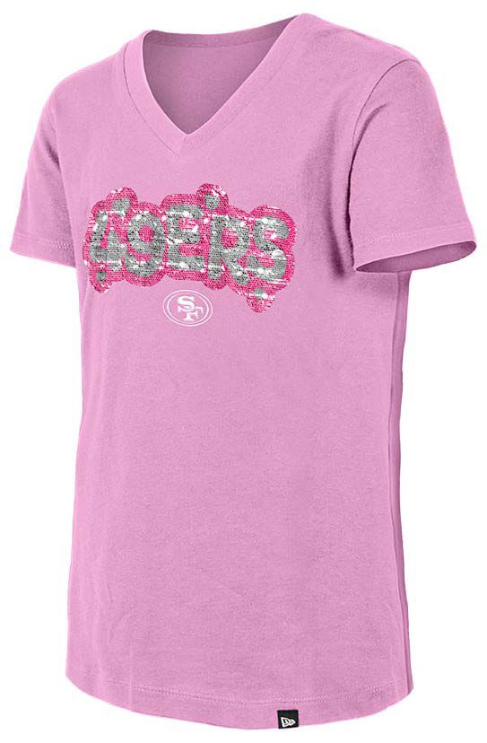 New Era Girls' San Francisco 49ers Pastel Pink Sequin Flip T-Shirt product image