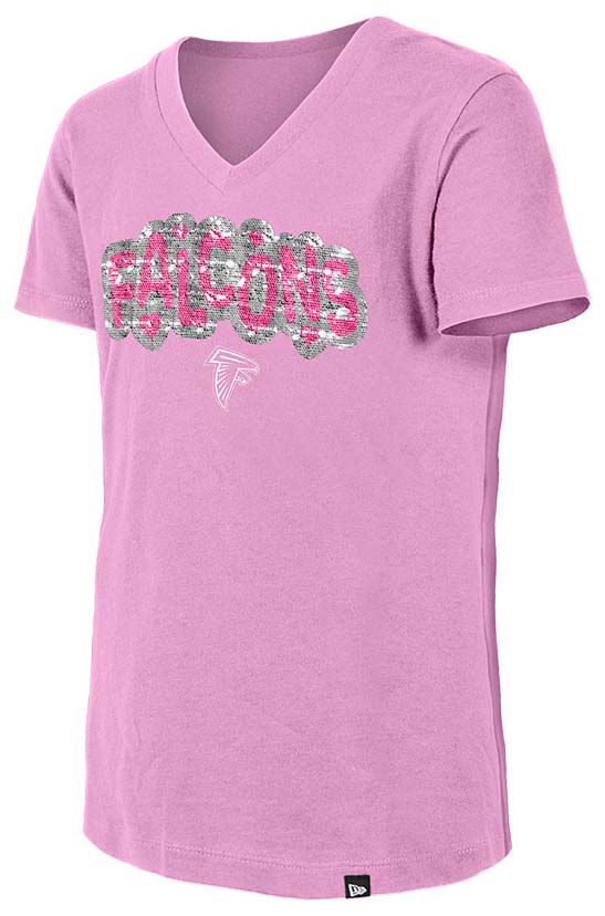 New Era Girls' Atlanta Falcons Pastel Pink Sequin Flip T-Shirt product image