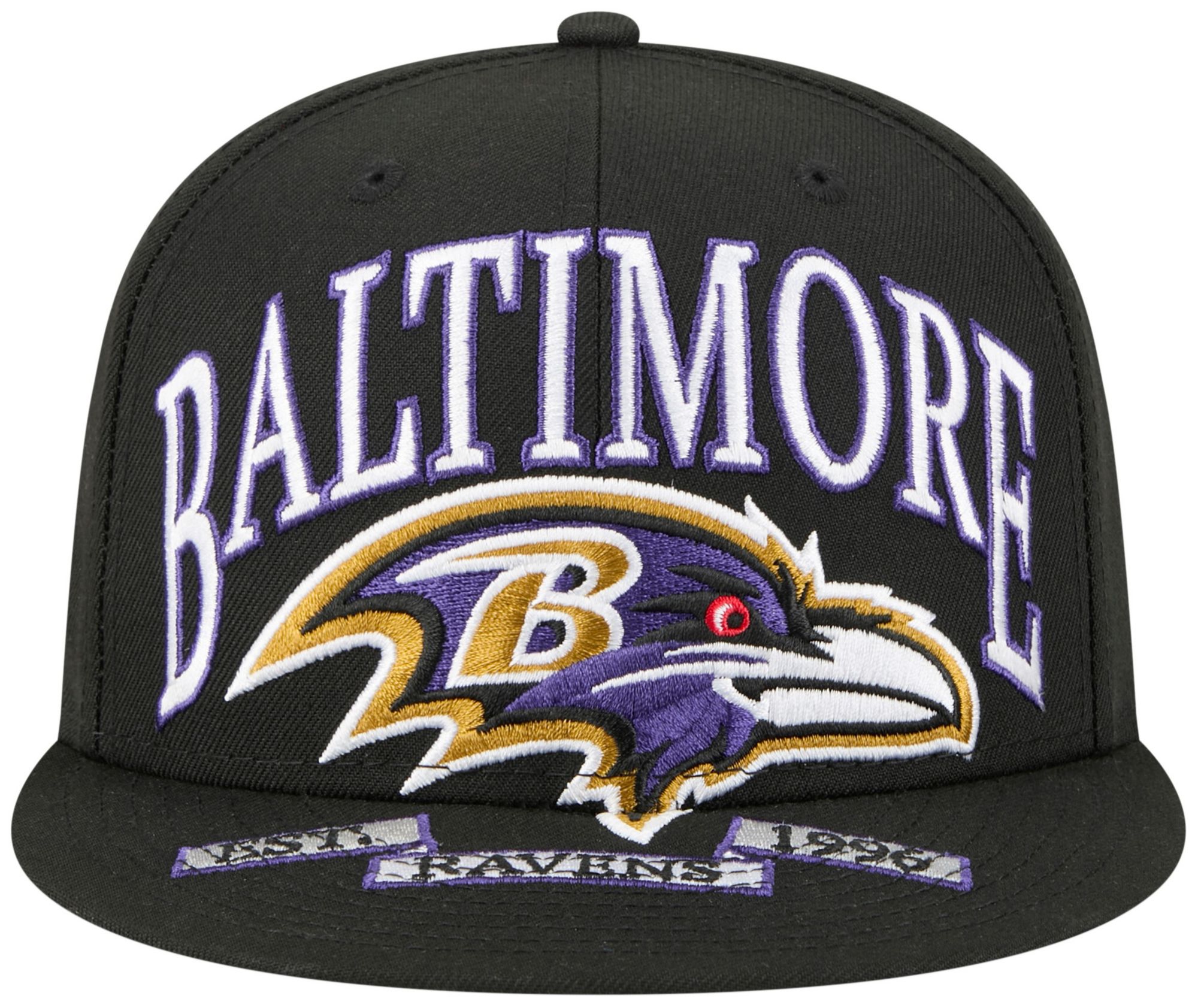 New Era Adult Baltimore Ravens Black Oversized 59Fifty Fitted Hat product image