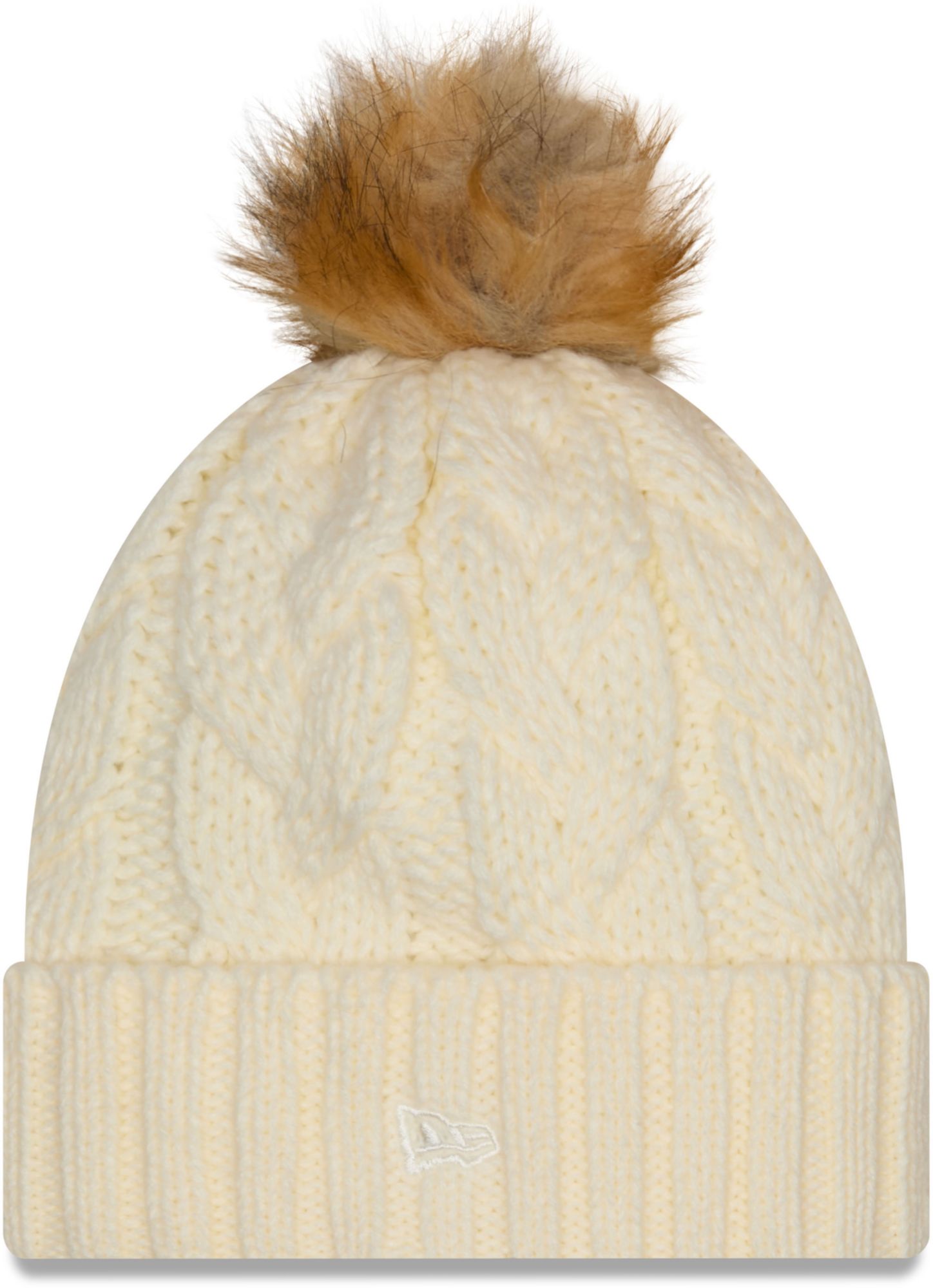 New Era Women's Washington Commanders White Fur Pom Cuffed Knit Beanie product image