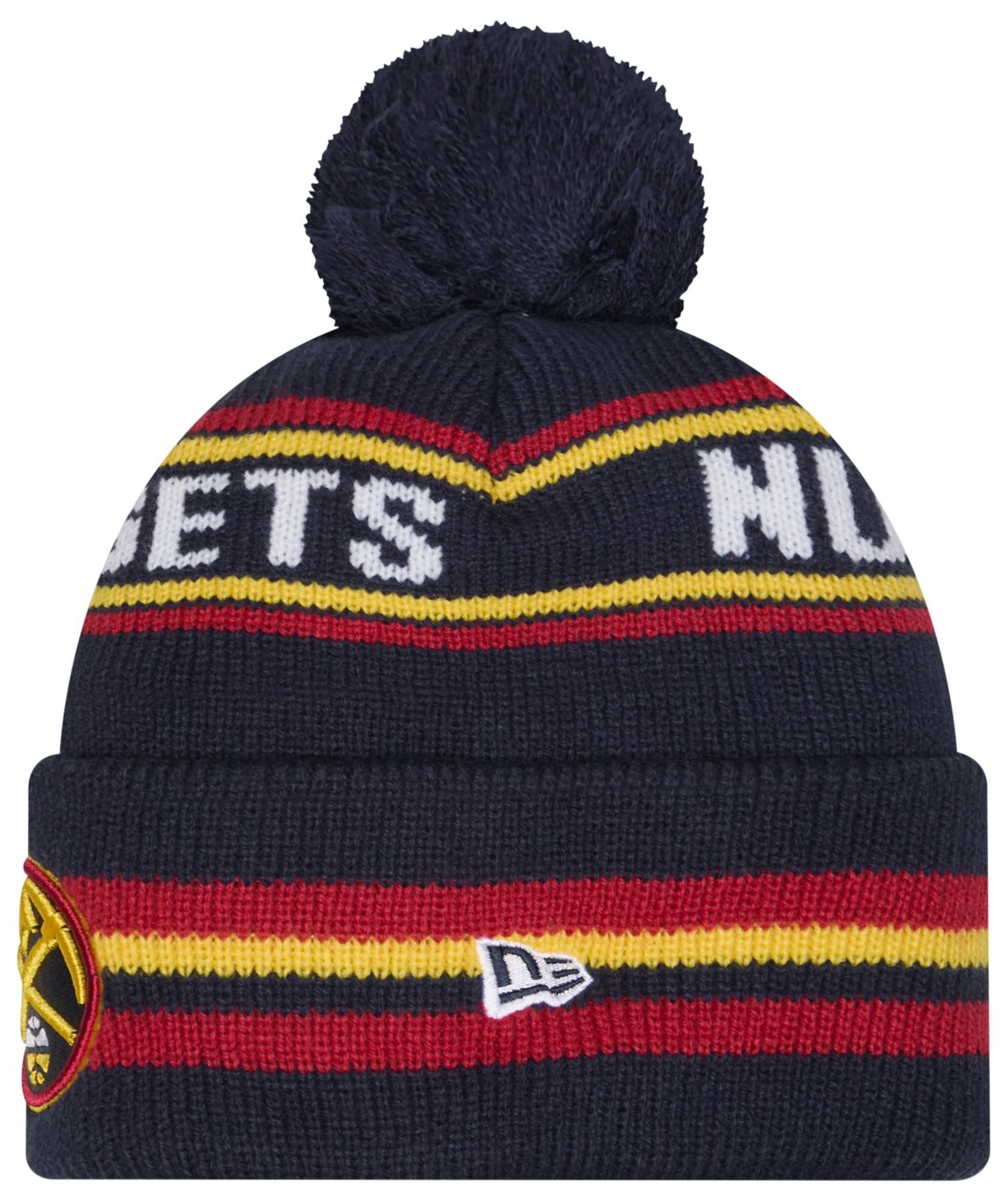 New Era Adult Denver Nuggets Navy Classic Pom Cuffed Knit Beanie product image