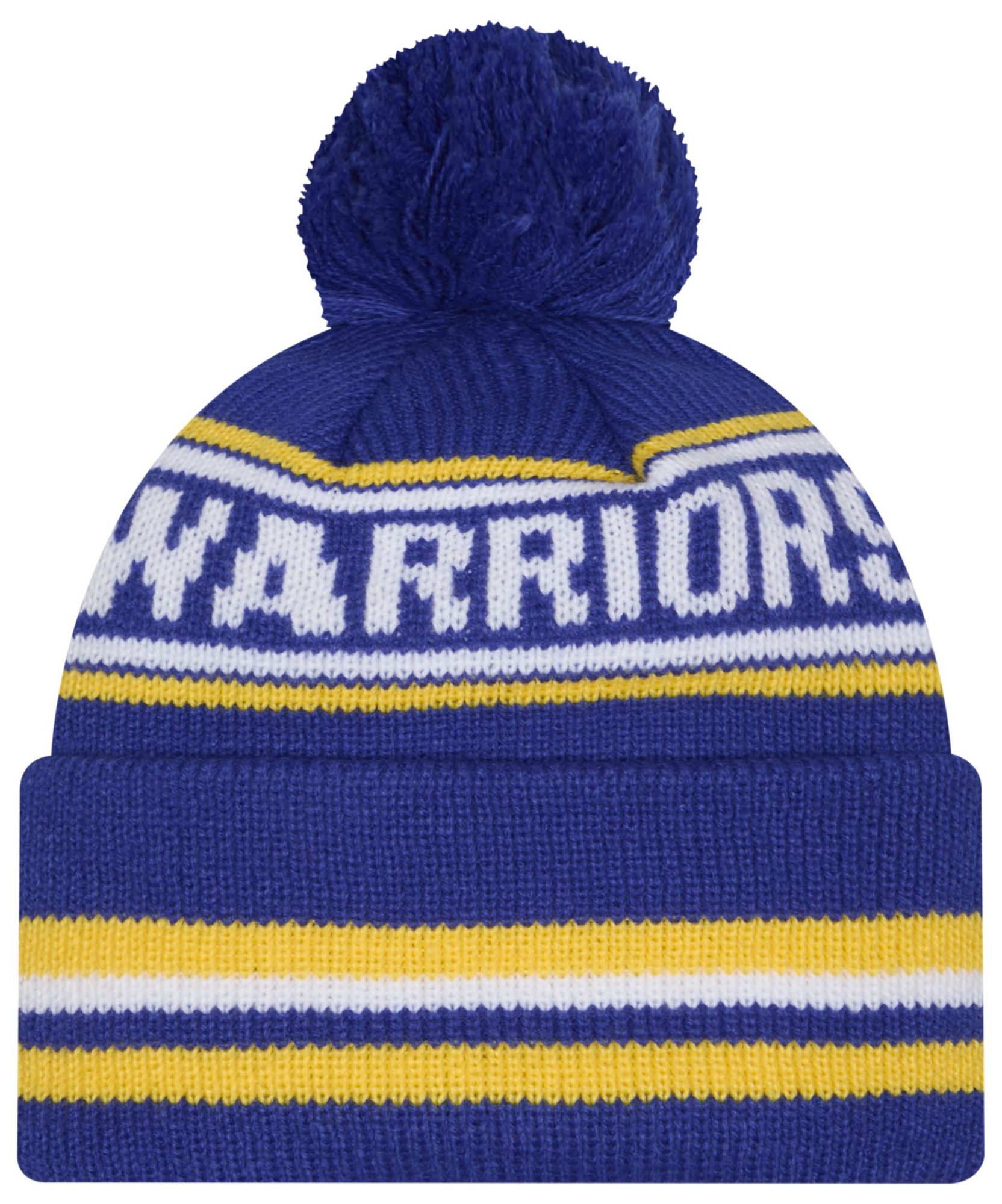 New Era Adult Golden State Warriors Blue Classic Pom Cuffed Knit