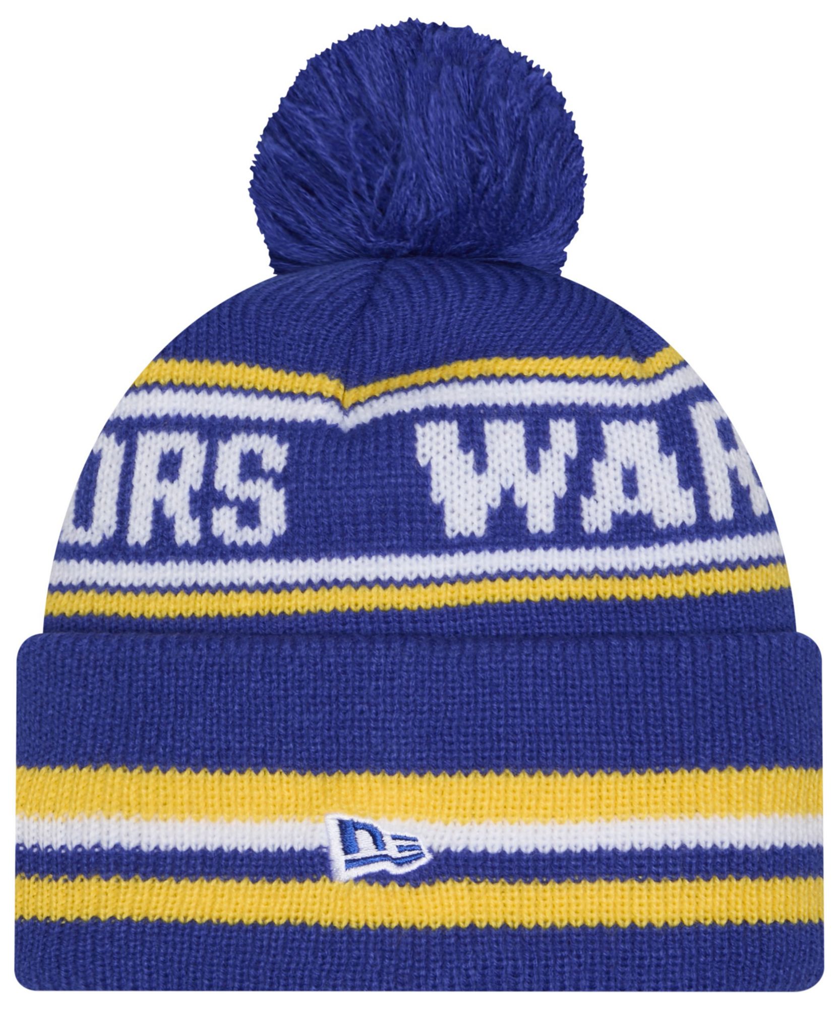 New Era Adult Golden State Warriors Blue Classic Pom Cuffed Knit Beanie product image