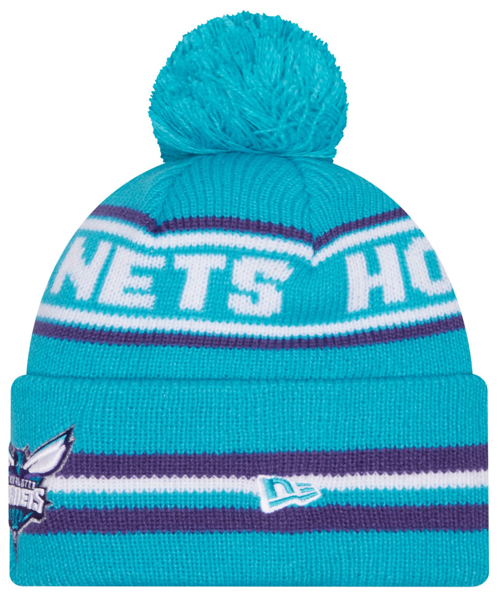 New Era Adult Charlotte Hornets Teal Classic Pom Cuffed Knit Beanie product image