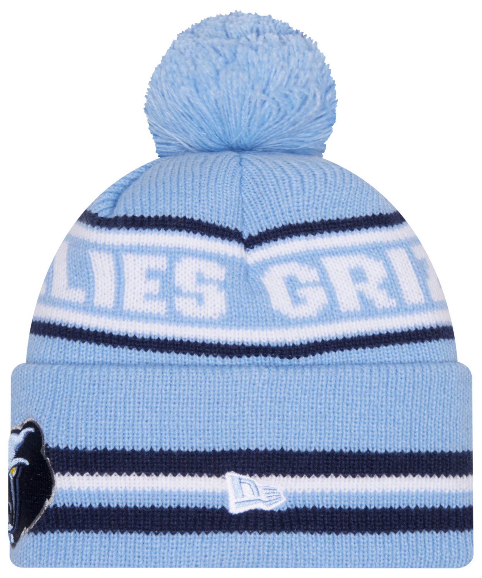 New Era Adult Memphis Grizzlies Navy Classic Pom Cuffed Knit Beanie product image