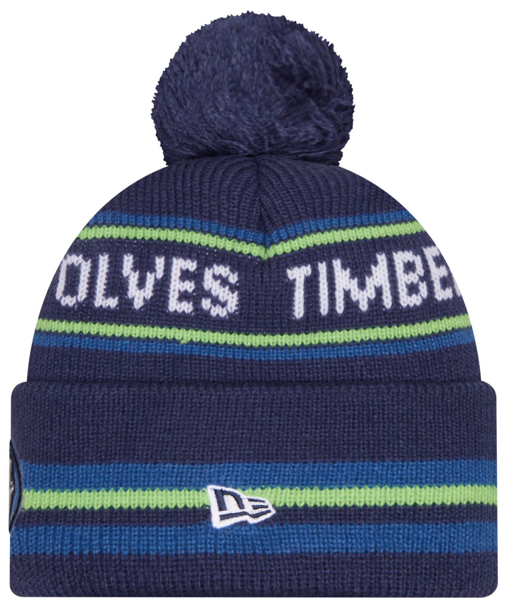 New Era Adult Minnesota Timberwolves Navy Classic Pom Cuffed Knit Beanie product image