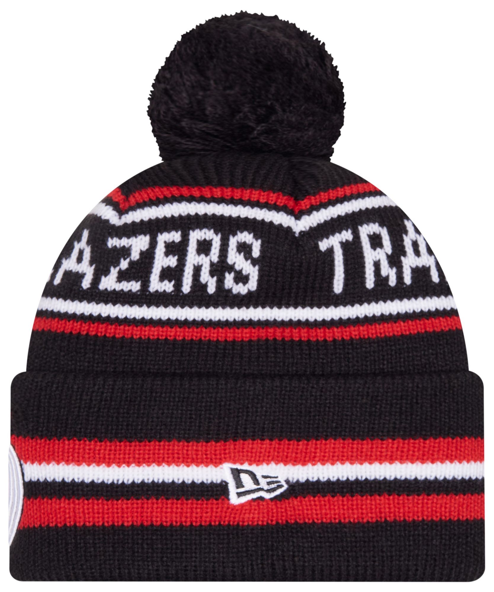 New Era Adult Portland Trail Blazers Black Classic Pom Cuffed Knit Beanie product image
