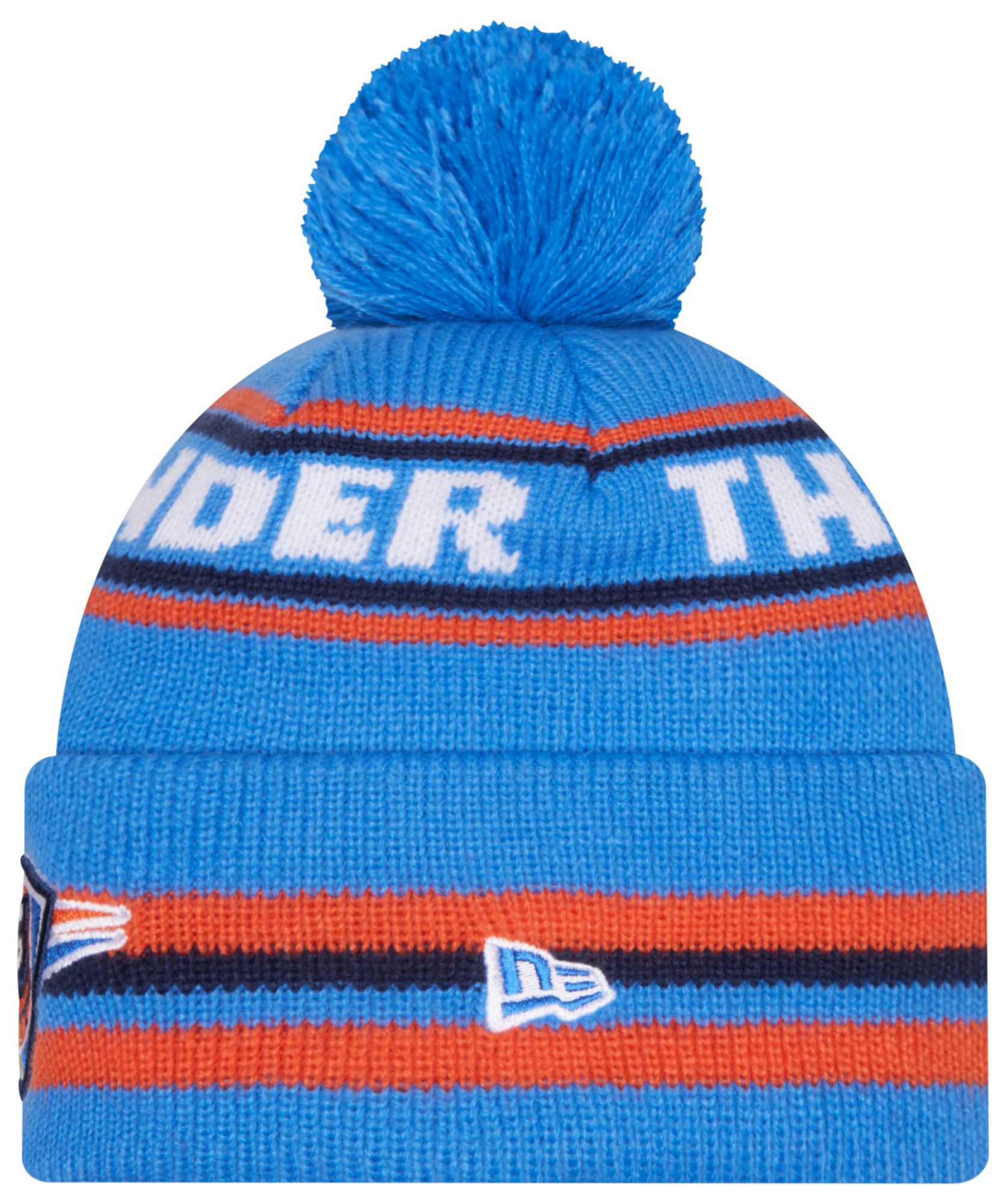 New Era Adult Oklahoma City Thunder Blue Classic Pom Cuffed Knit Beanie product image