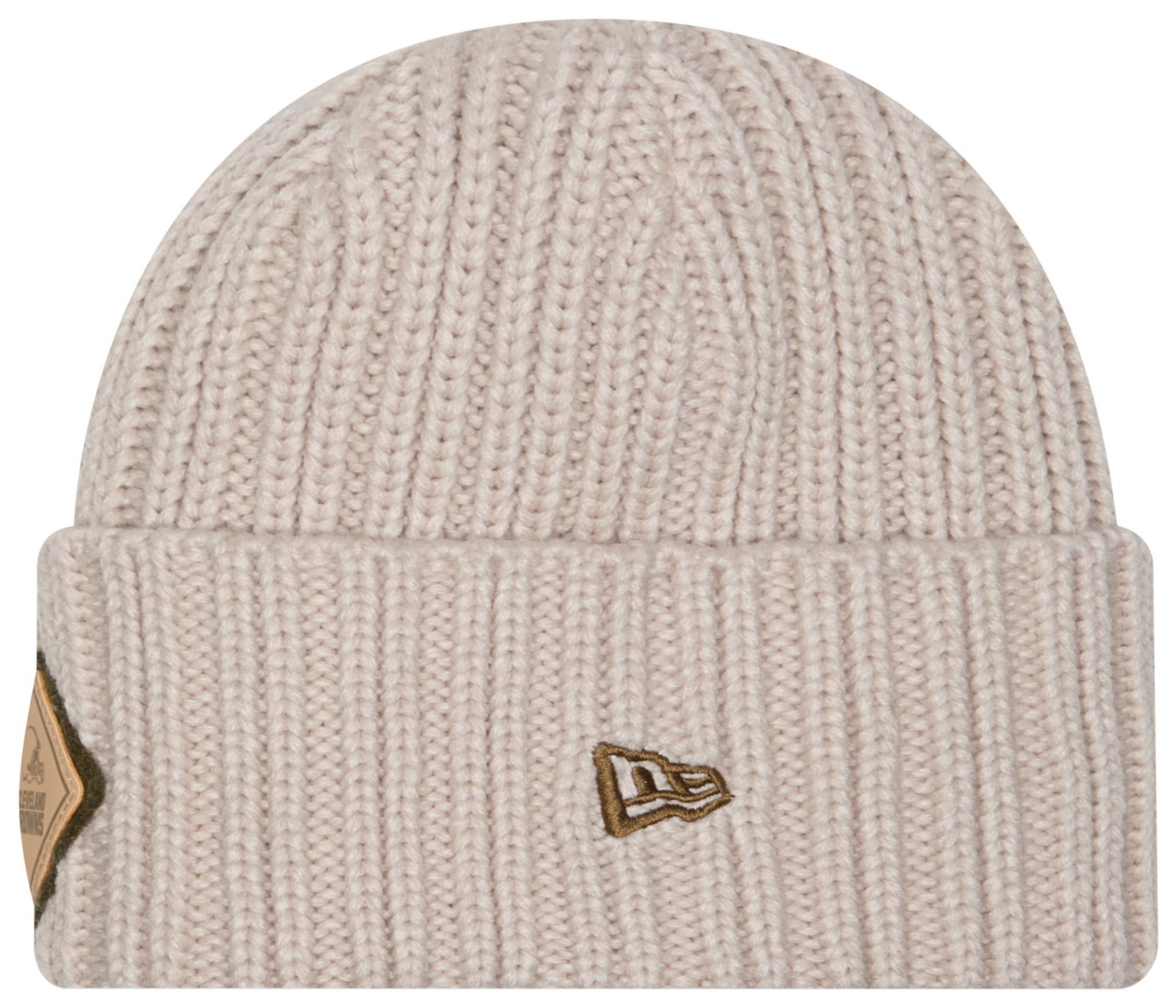 New Era Adult Cleveland Browns Tan Applique Cuffed Knit Hat product image
