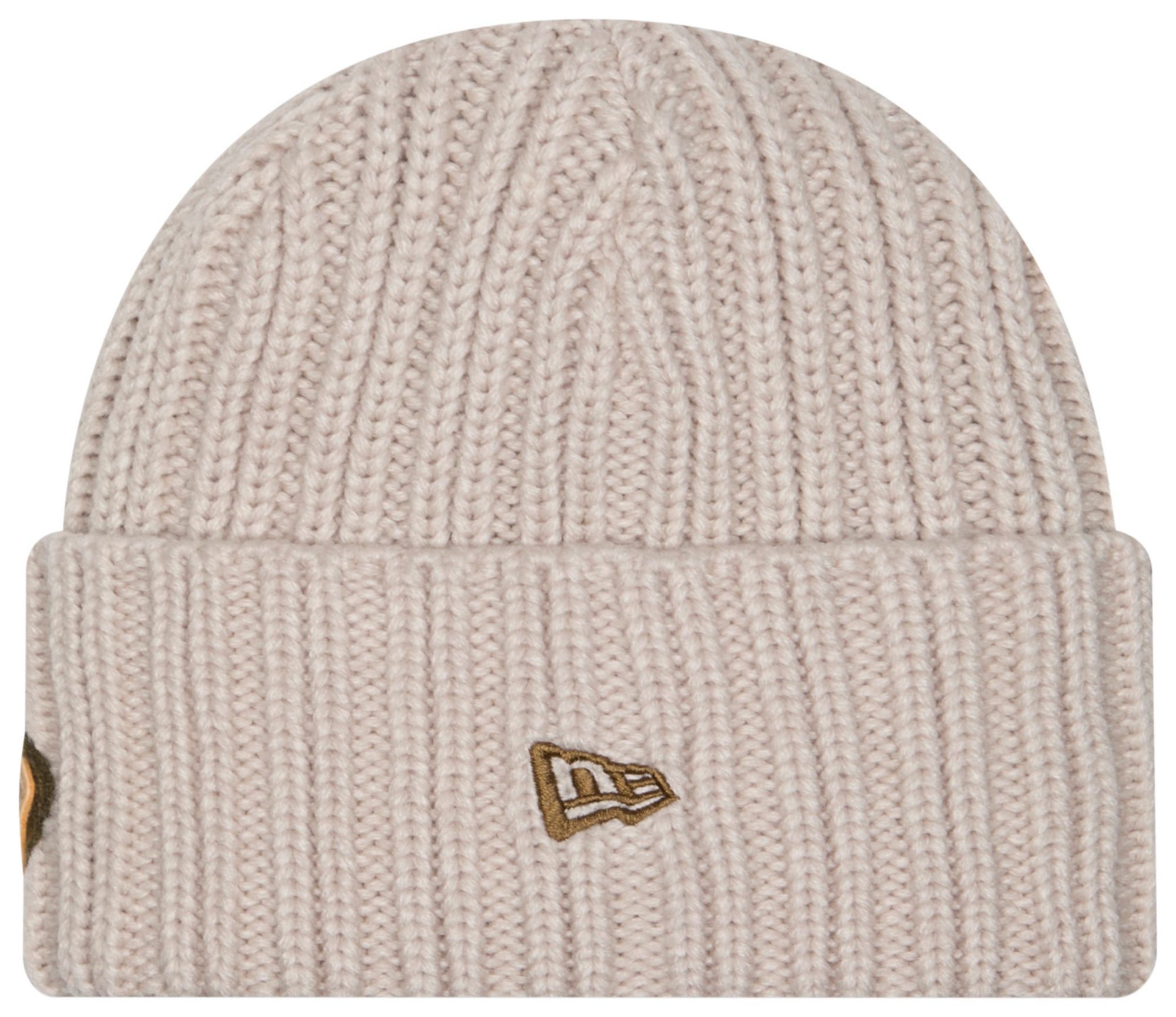 New Era Adult Green Bay Packers Tan Applique Cuffed Knit Hat product image