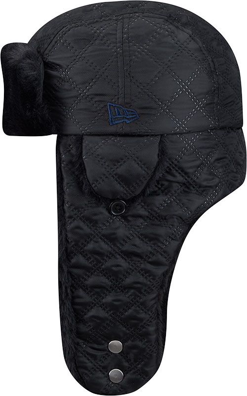 New Era Adult Michigan Wolverines Black Quilted Trapper Knit Hat product image