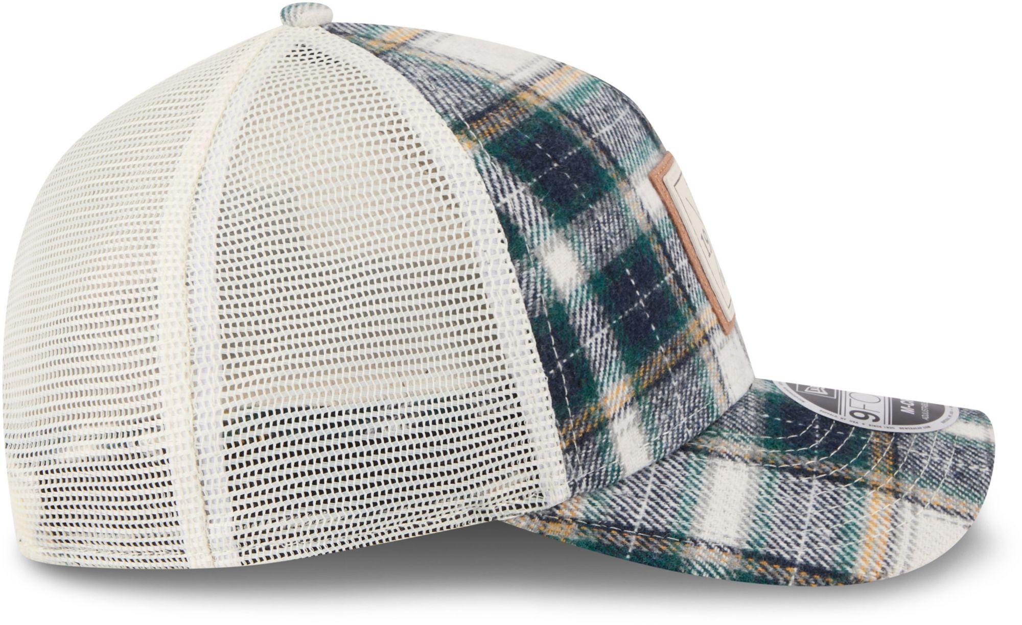 New Era Adult Boston Red Sox Green Plaid Meduim Crown 9Forty Adjustable Hat product image