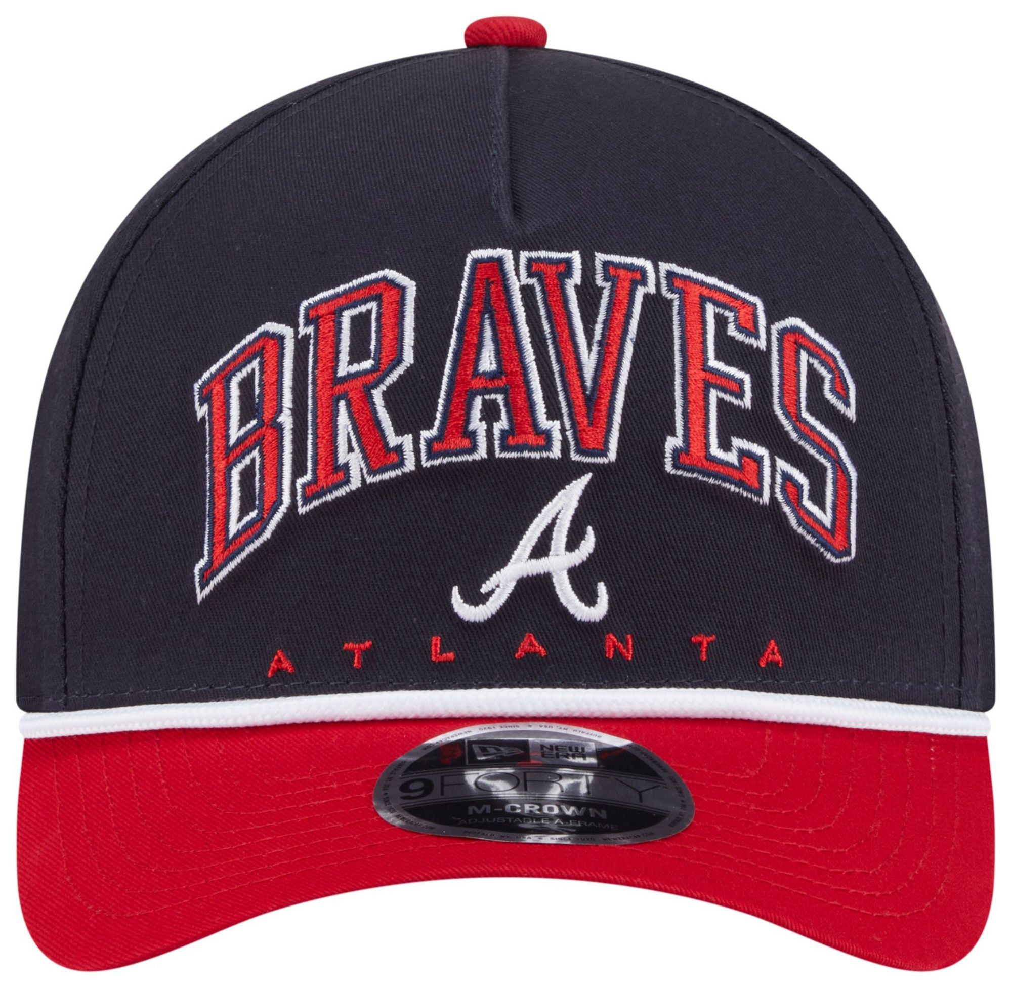 New Era Adult Atlanta Braves Navy Arch Meduim Crown 9Forty Adjustable Hat product image