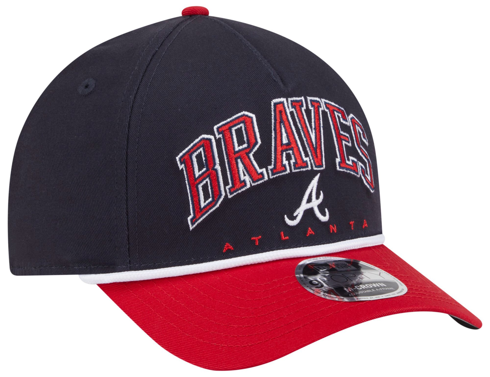 New Era Adult Atlanta Braves Navy Arch Meduim Crown 9Forty Adjustable Hat product image