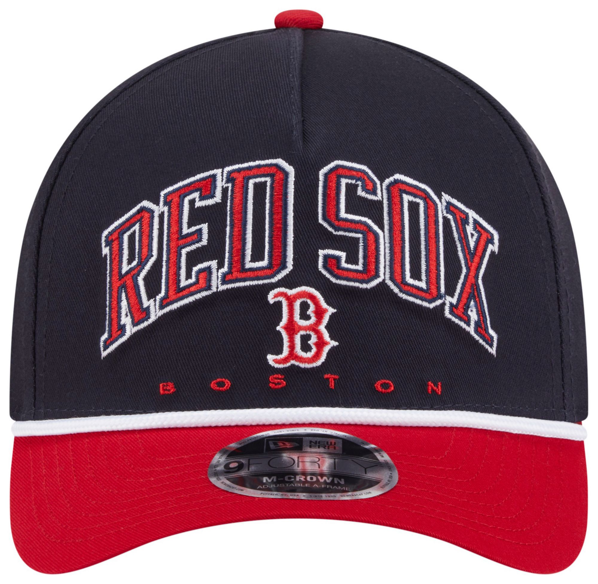 New Era Adult Boston Red Sox Navy Arch Meduim Crown 9Forty Adjustable Hat product image