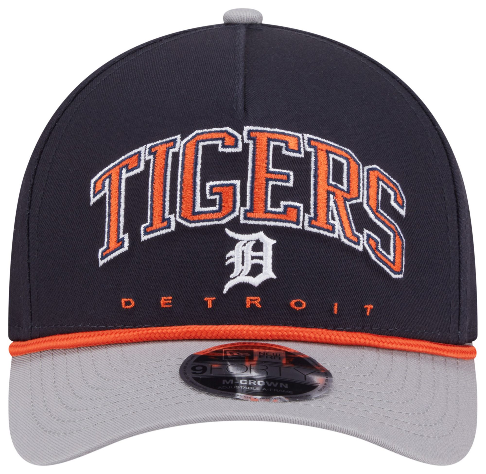 New Era Adult Detroit Tigers Navy Arch Meduim Crown 9Forty Adjustable Hat product image