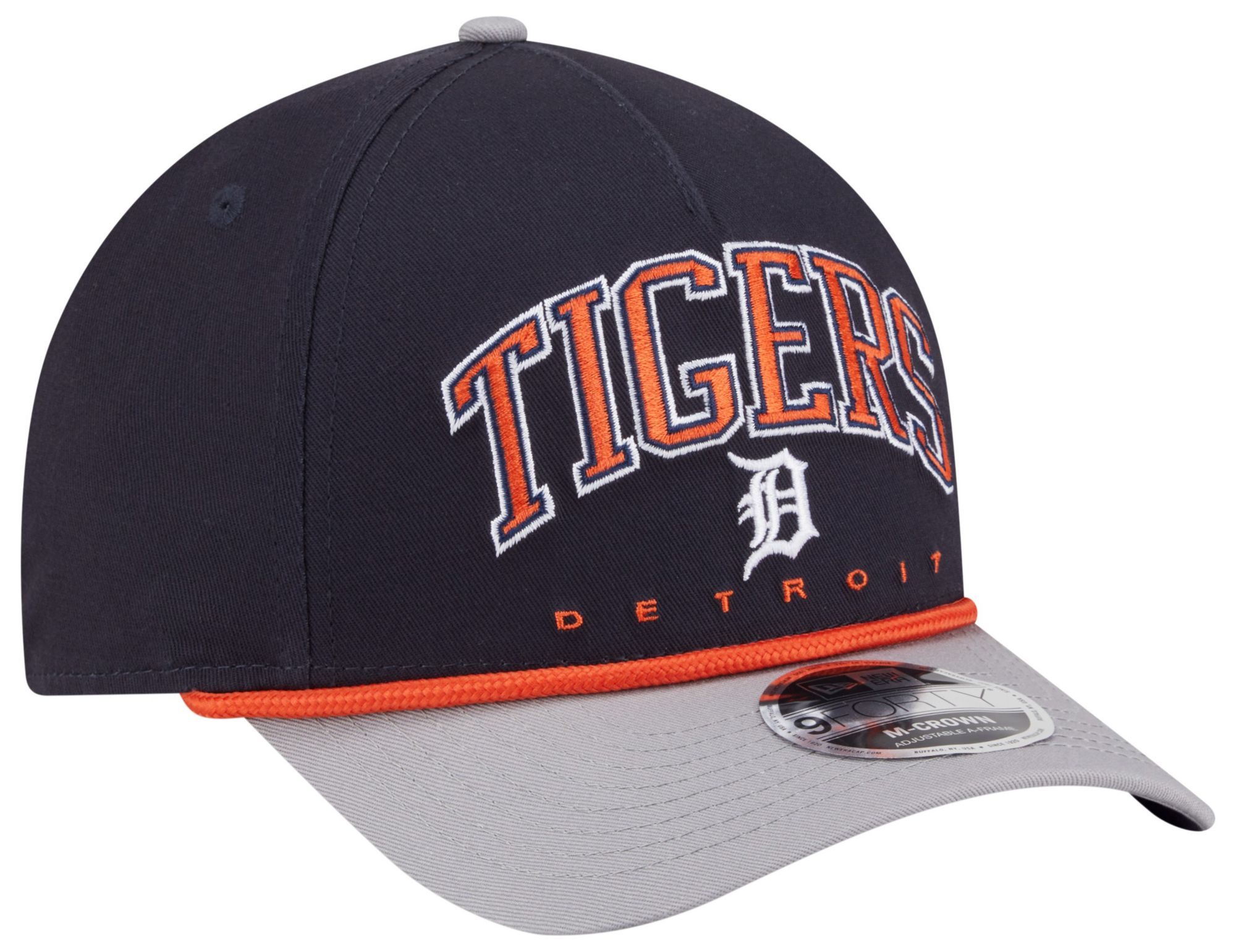 New Era Adult Detroit Tigers Navy Arch Meduim Crown 9Forty Adjustable Hat product image