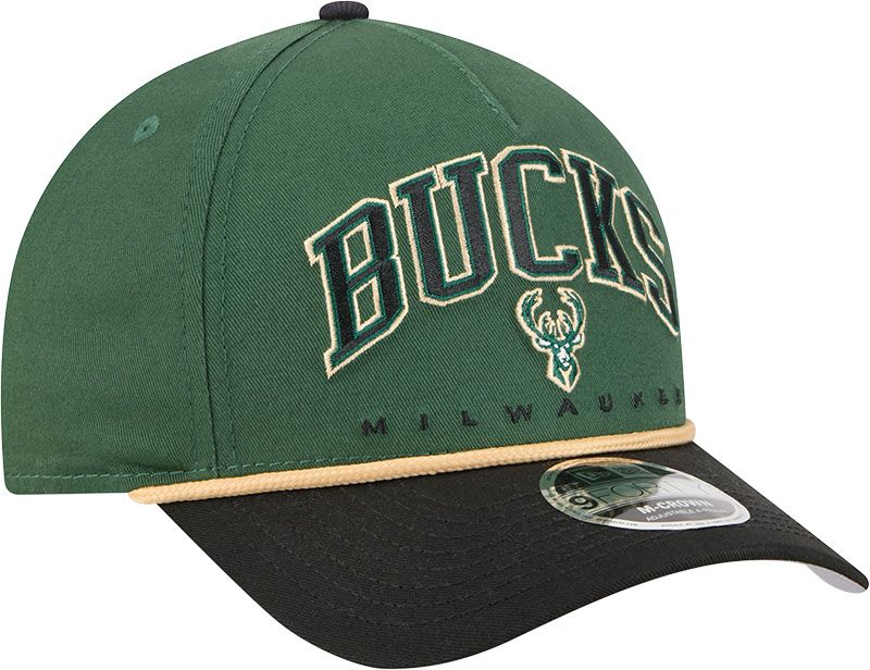 New Era Adult Milwaukee Bucks Green Arch Rope 9Forty M-Crown A-Frame Adjustable Hat product image