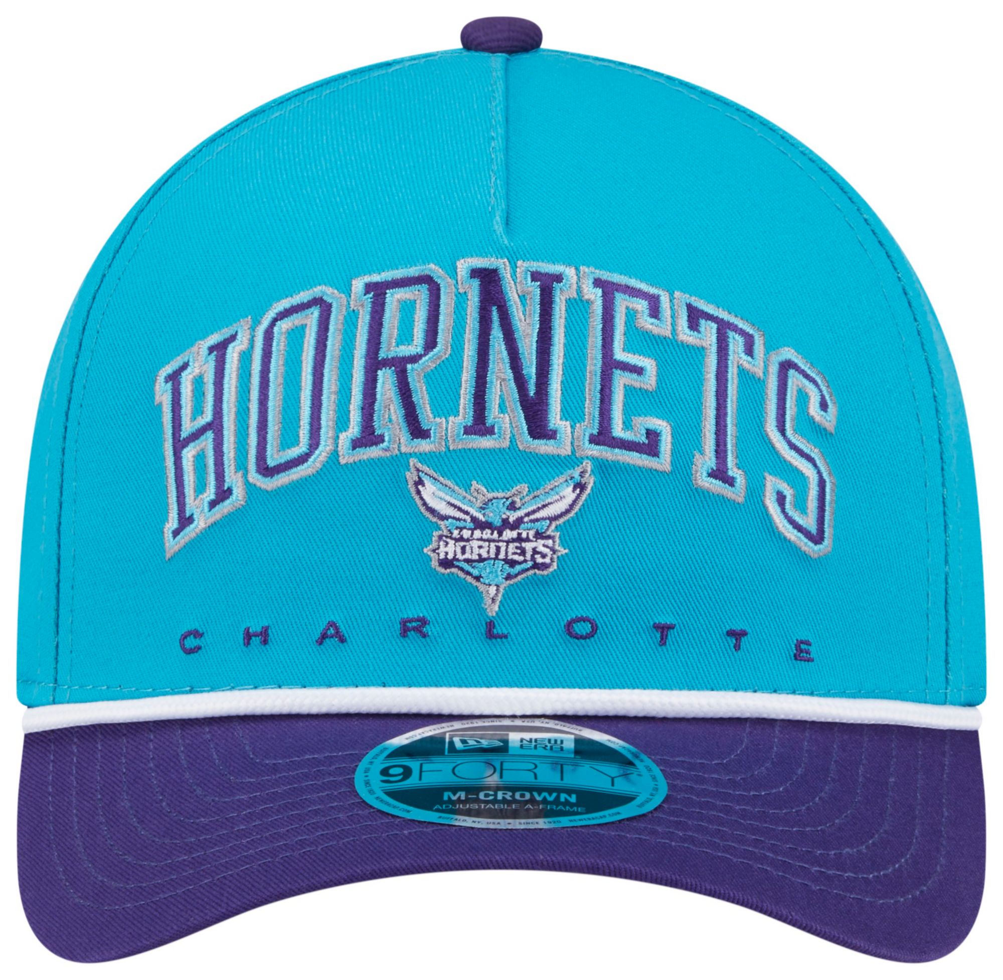 New Era Adult Charlotte Hornets Teal Arch Rope 9Forty M-Crown A-Frame Adjustable Hat product image