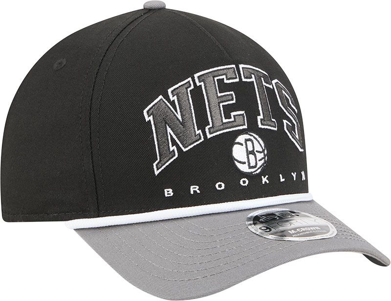 New Era Adult Brooklyn Nets Black Arch Rope 9Forty M-Crown A-Frame Adjustable Hat product image