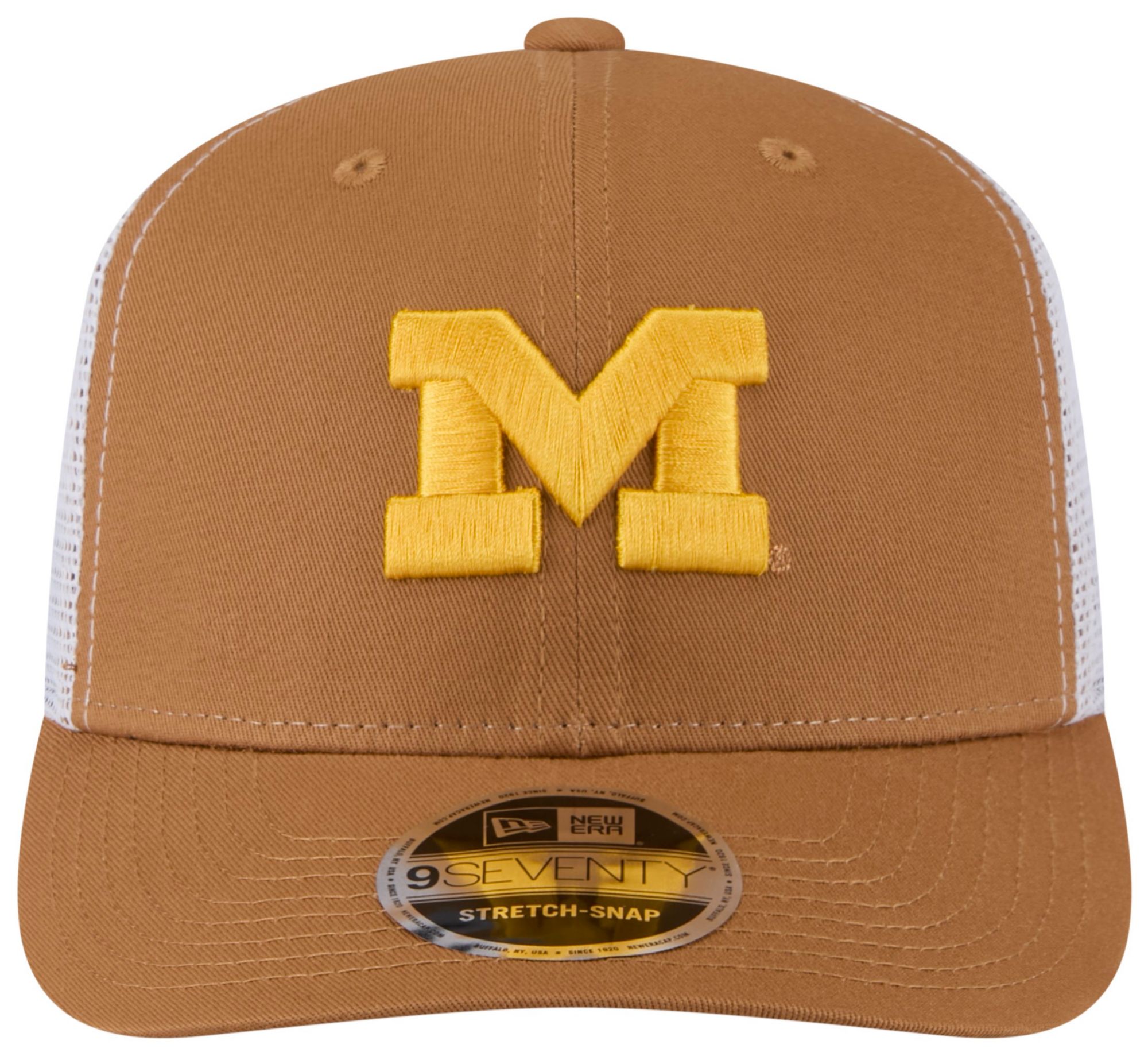 New Era Adult Michigan Wolverines Brown EG Trucker 9Seventy Adjustable Stretch-Snap Hat product image